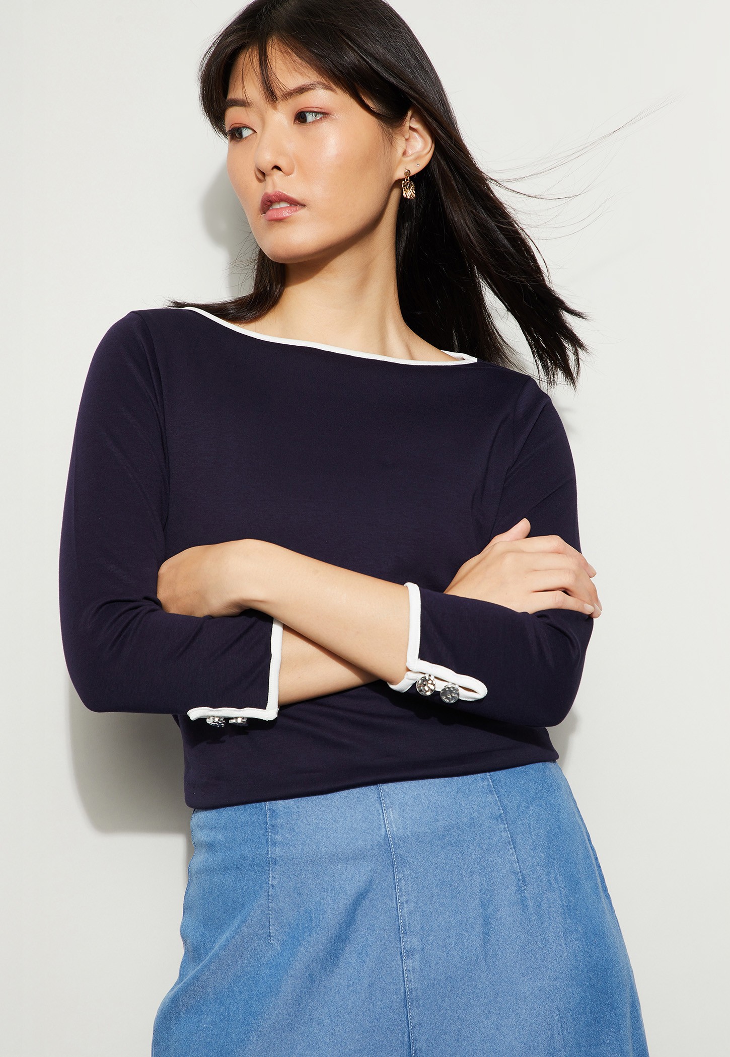 CODE CLASSIC Boat Neck T-shirt-picture-50