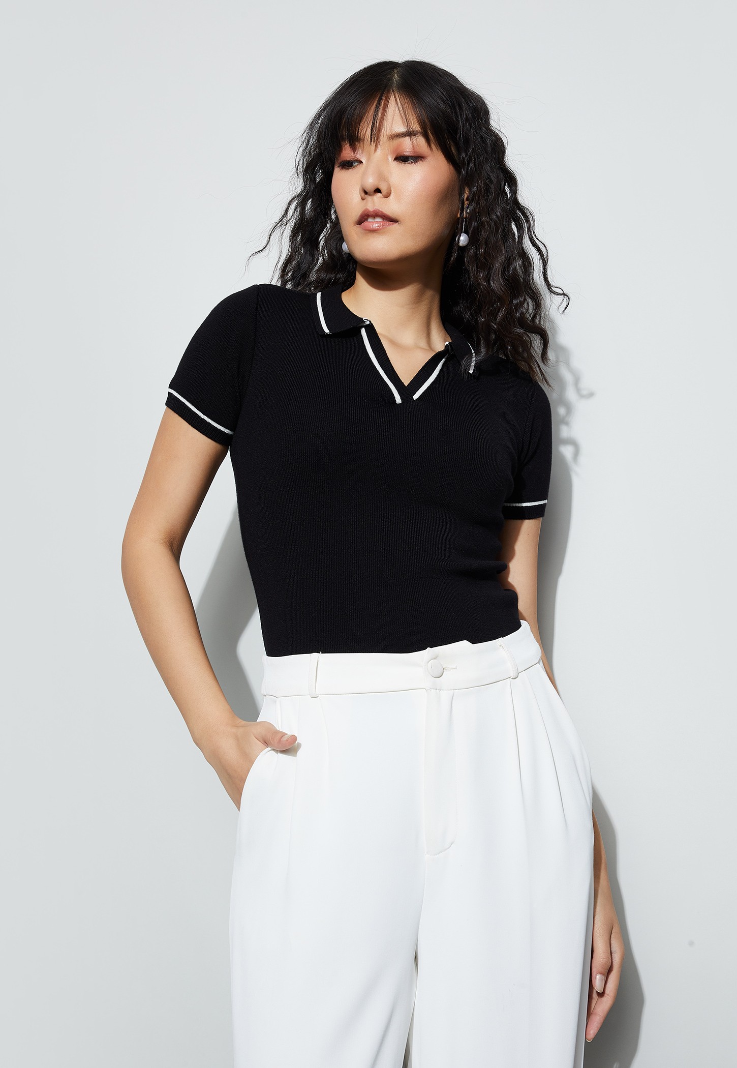 CODE CLASSIC Solid Johnny Collar T-shirt-picture-23