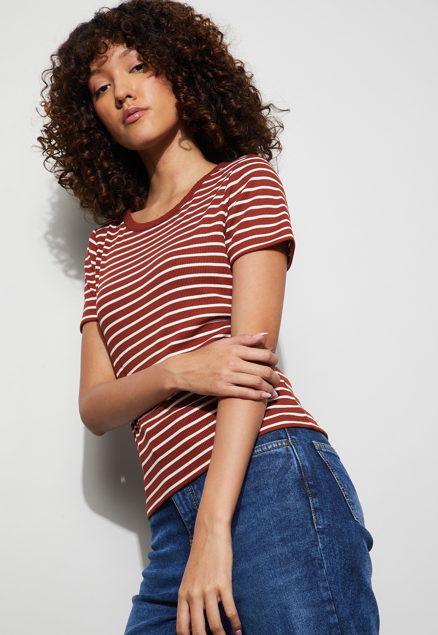 FAME FOREVER Striped Knit T-shirt-picture-43