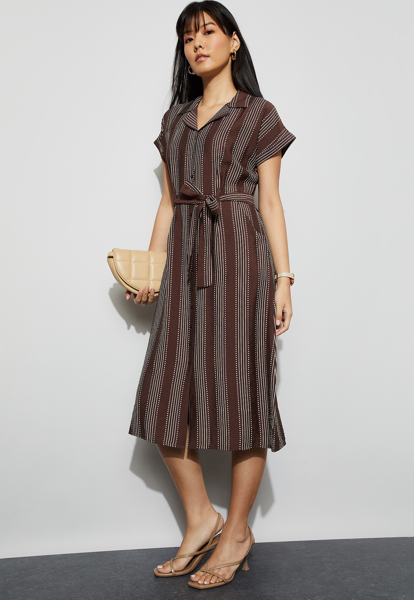 FAME FOREVER Striped Shirt Dress-picture-52
