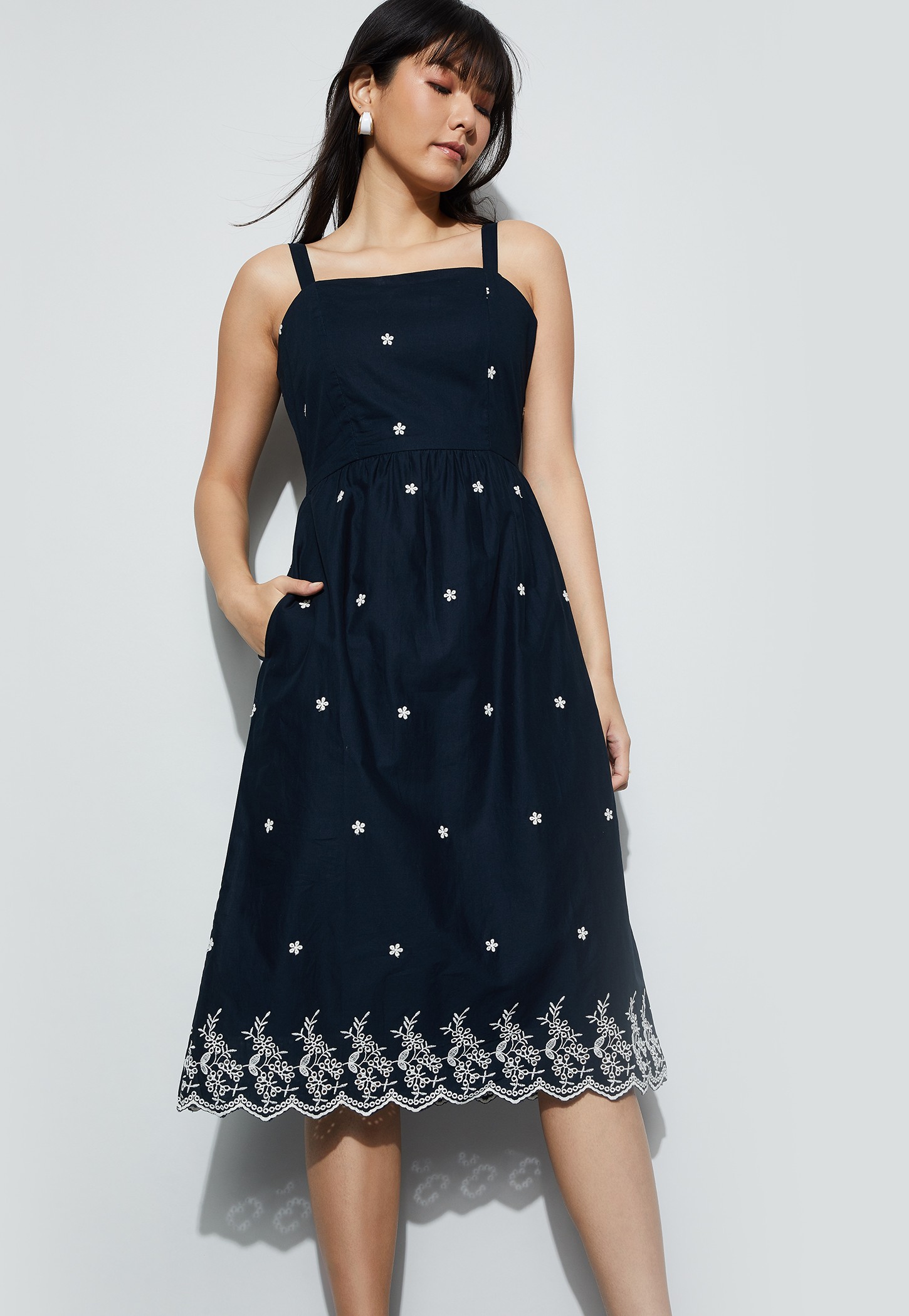 FAME FOREVER Embroidered Fit and Flare Dress-picture-17