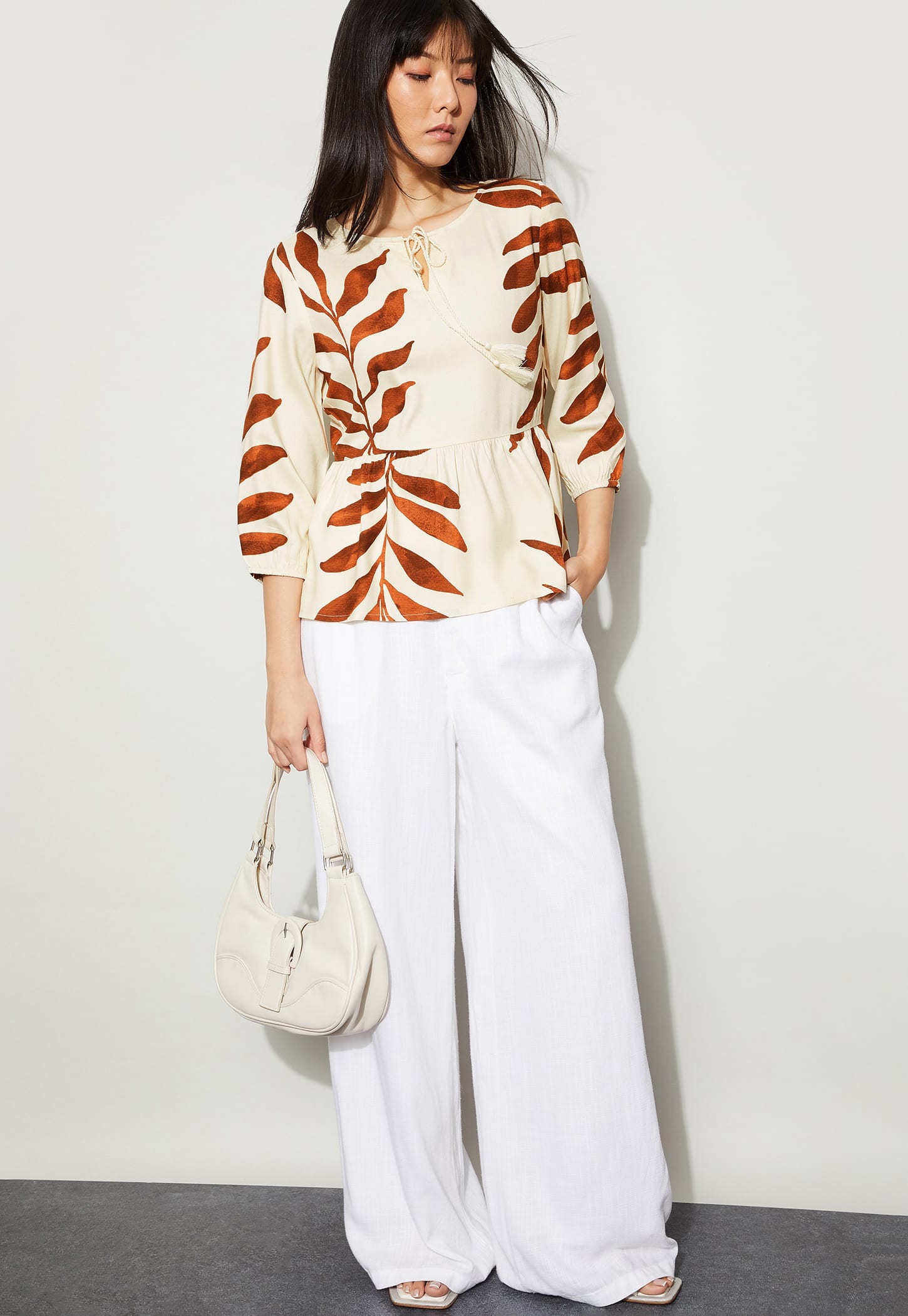 FAME FOREVER Botanical Print Peplum Top-picture-17