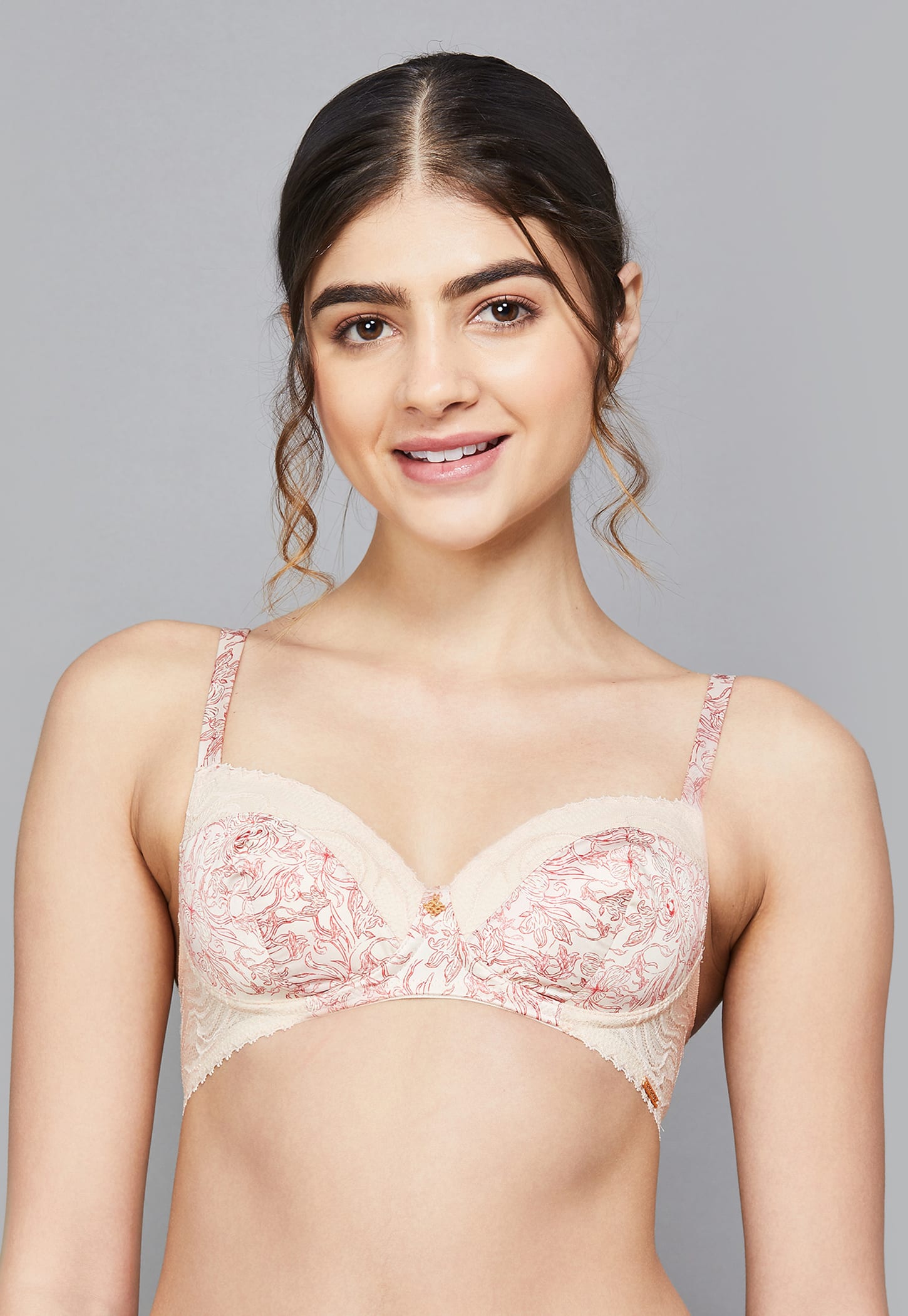 AMANTE Demure Floral Print Padded Non-Wired Demi Bra-picture-32