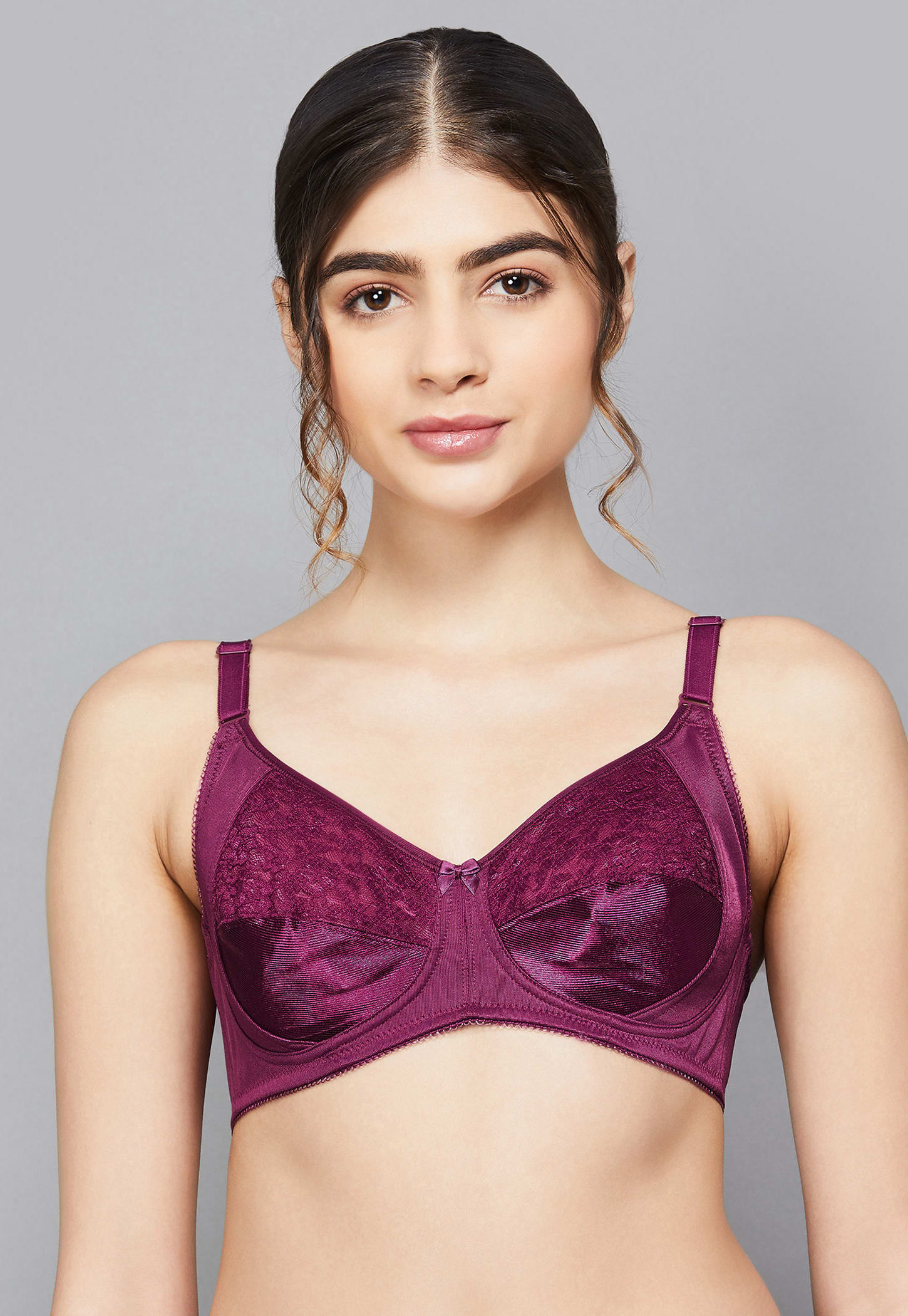 AMANTE Lace Non-Padded Non-Wired Seamed Support Bra-picture-41