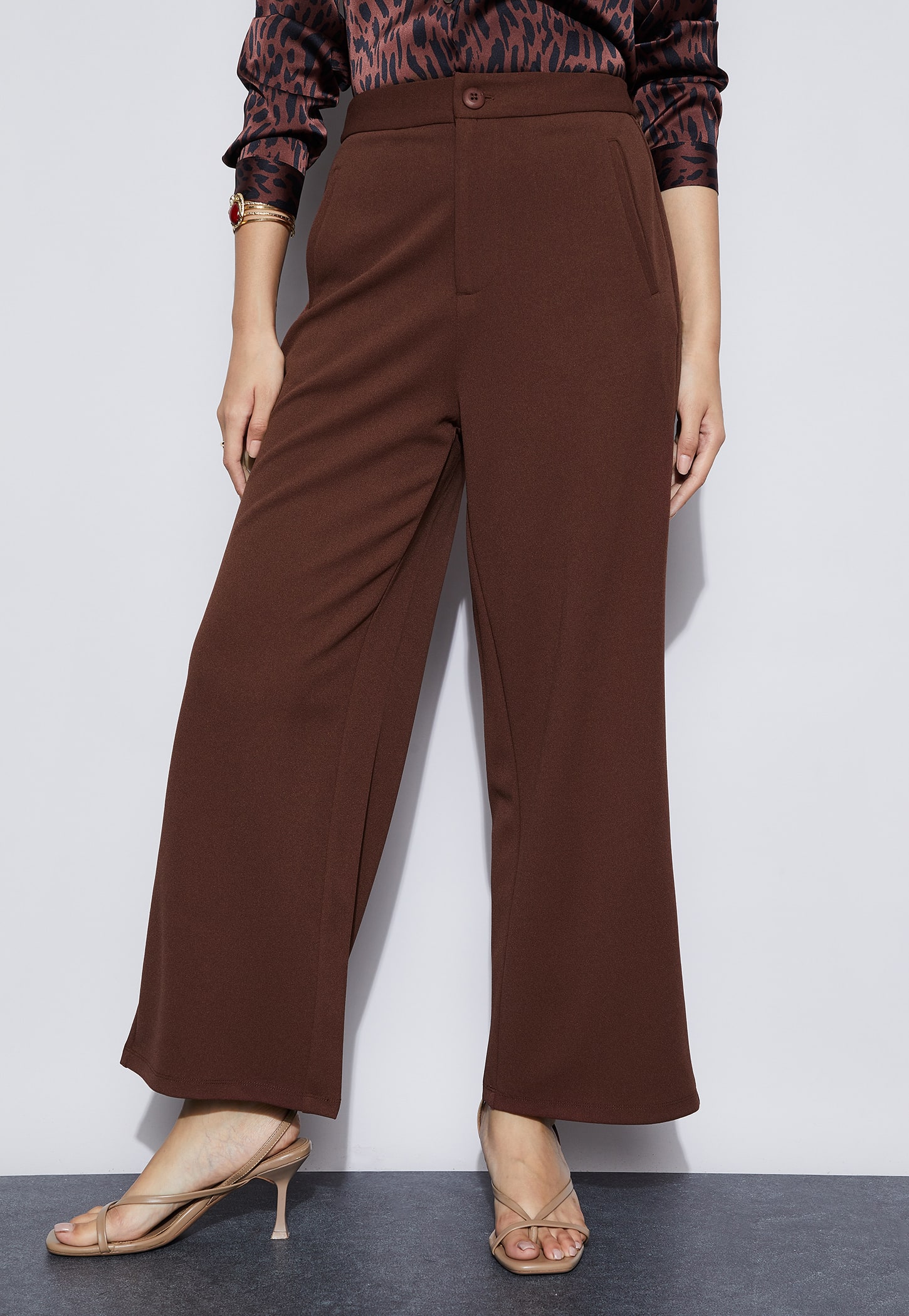 CODE CLASSIC Flat Front Mid-Rise Trousers-picture-12