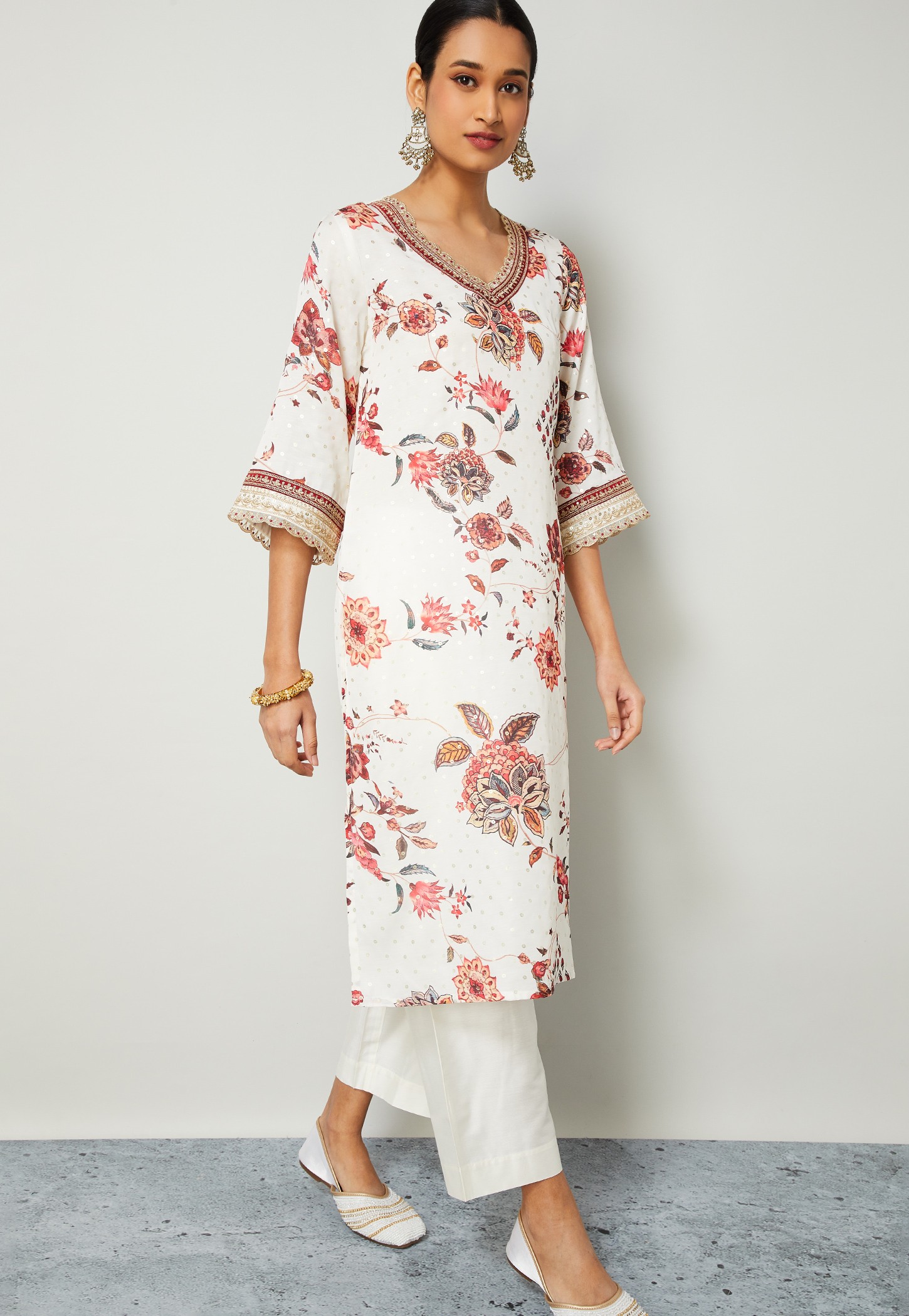 MELANGE Floral Print Straight Kurta Set-picture-20