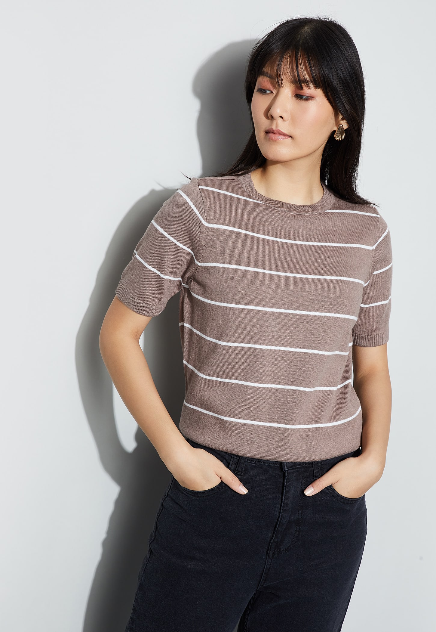 FAME FOREVER Striped Knitted Top-picture-25