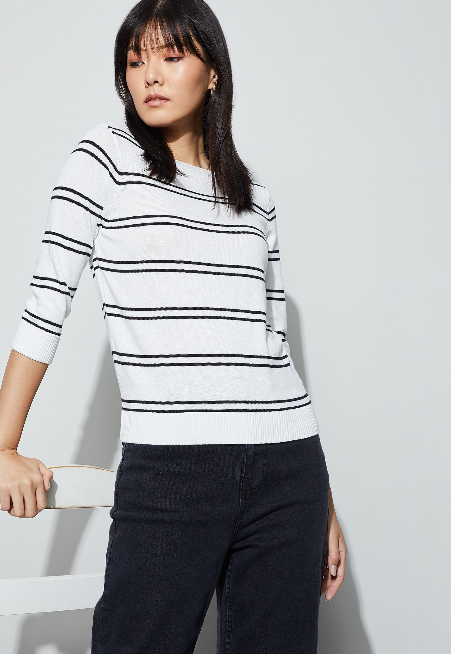 FAME FOREVER Striped Knitted Top-picture-27
