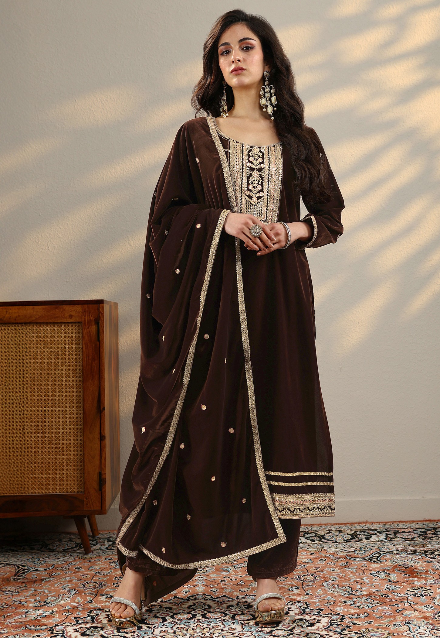 LIBAS Embroidered A-Line Kurta Set-picture-52
