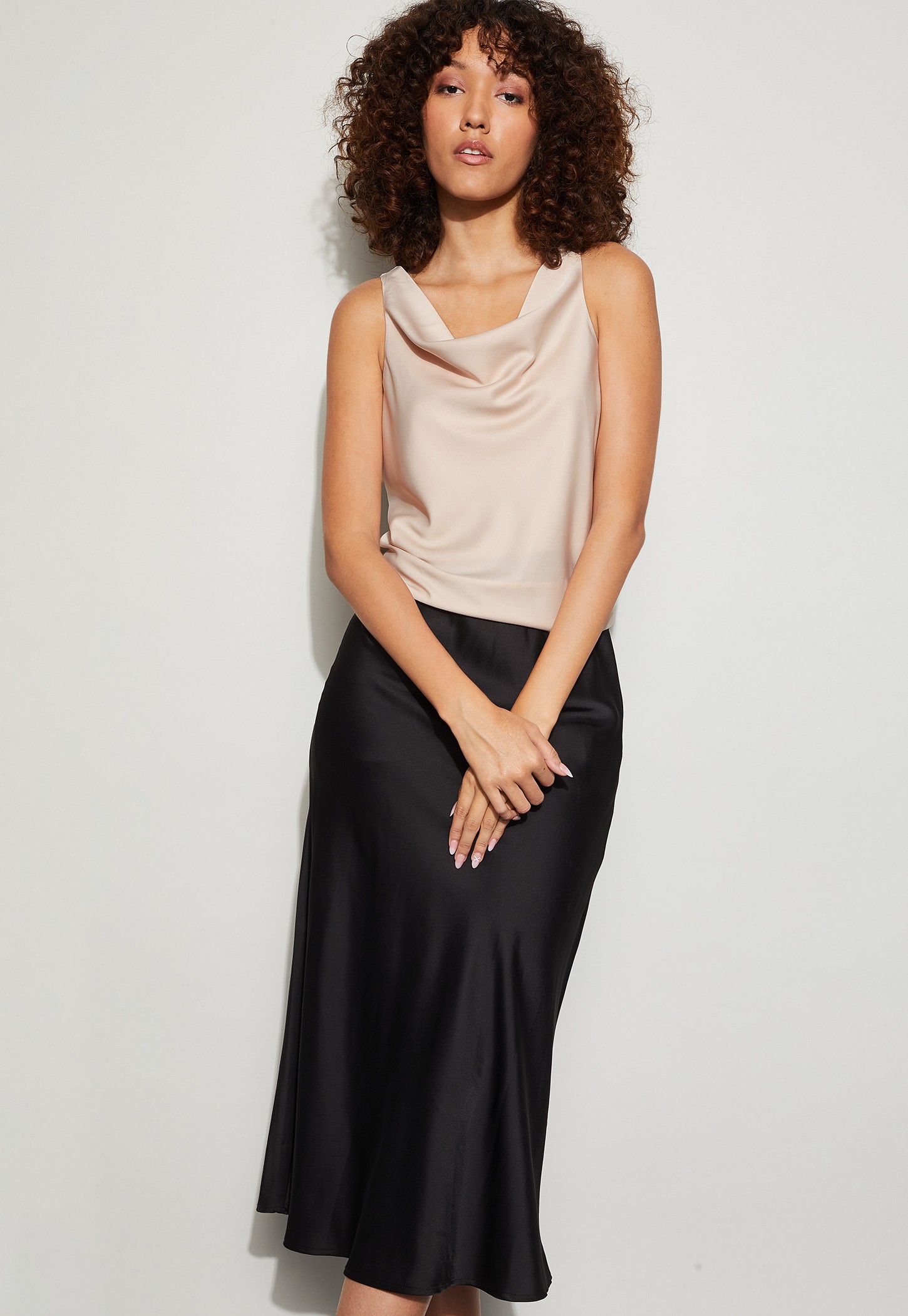 CODE Solid Cowl Neck Sleeveless Top-picture-28