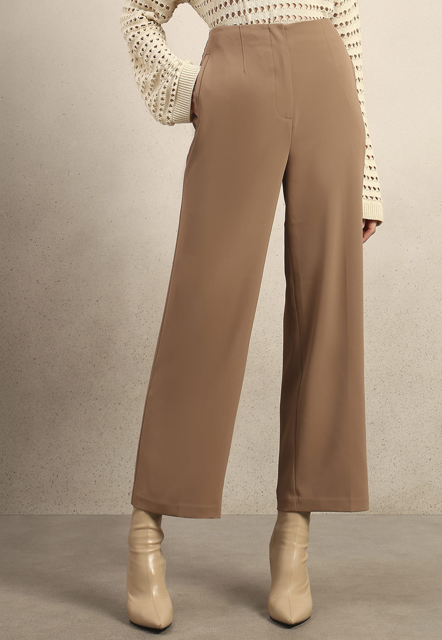 VERO MODA Solid High Rise Trousers-picture-16