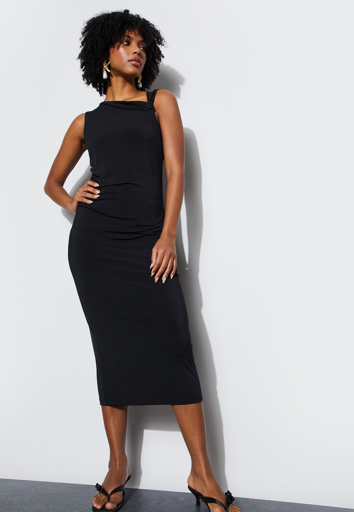 GINGER Asymmetric Neck Bodycon Dress-picture-43