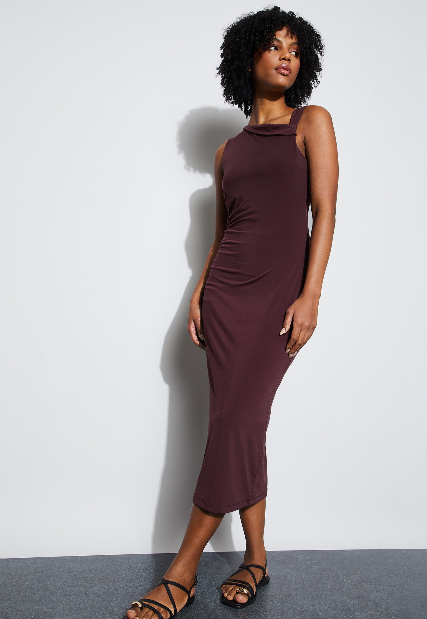 GINGER Asymmetric Neck Bodycon Dress-picture-10