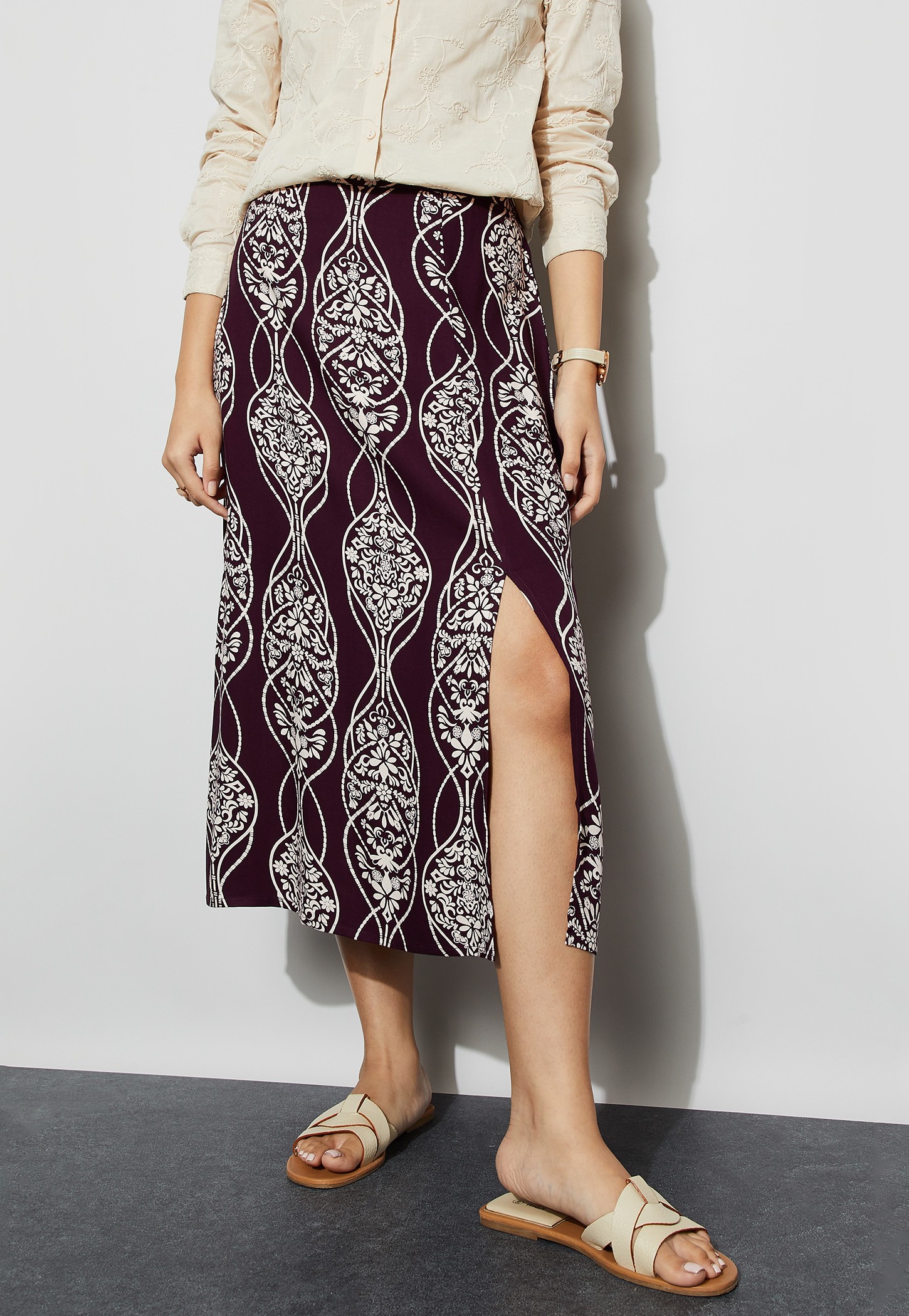 FAME FOREVER Ethnic Print Skirt-picture-48