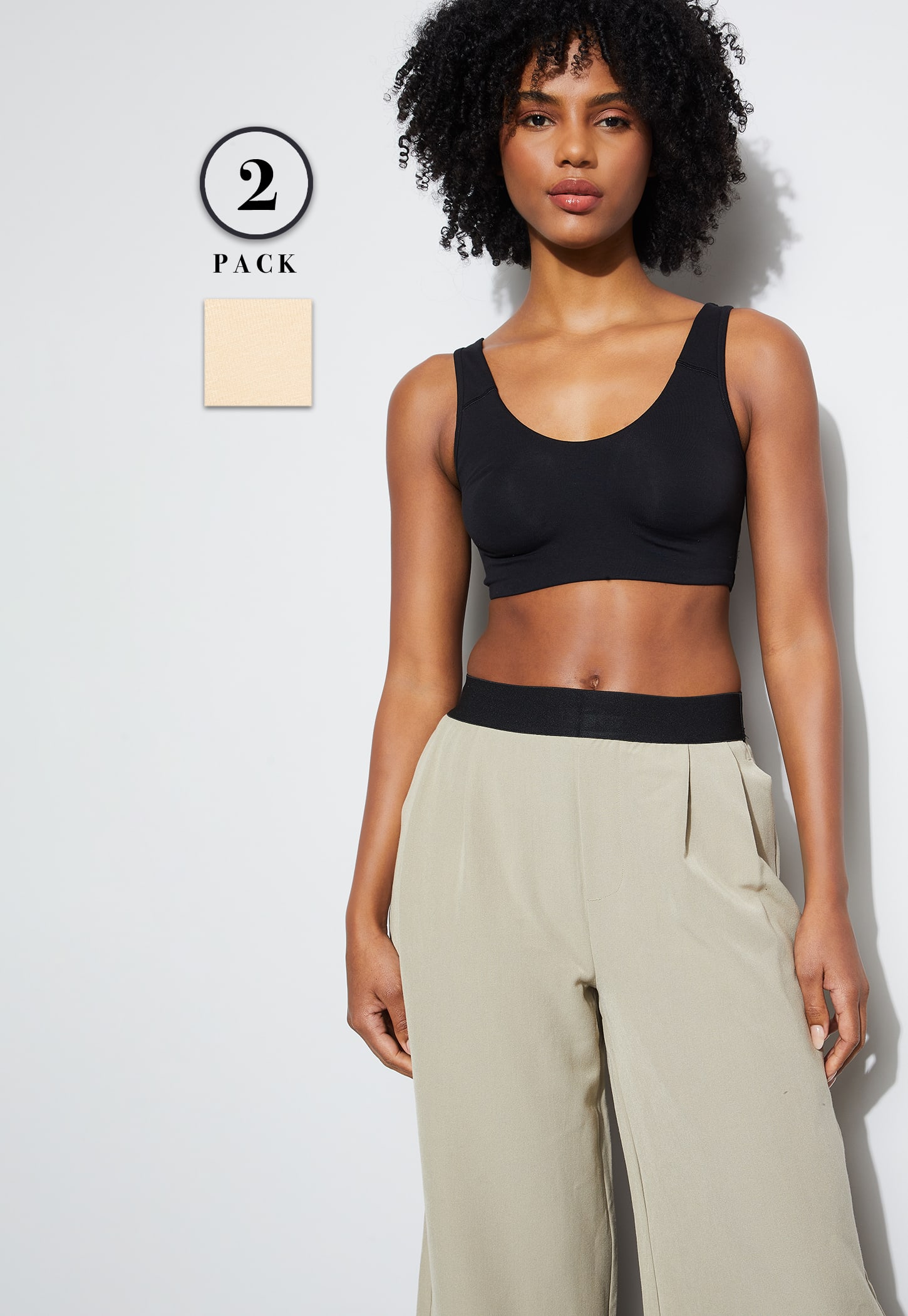 GINGER Solid Non Padded Non Wired Beginners Bra - Pack of 2-image-32