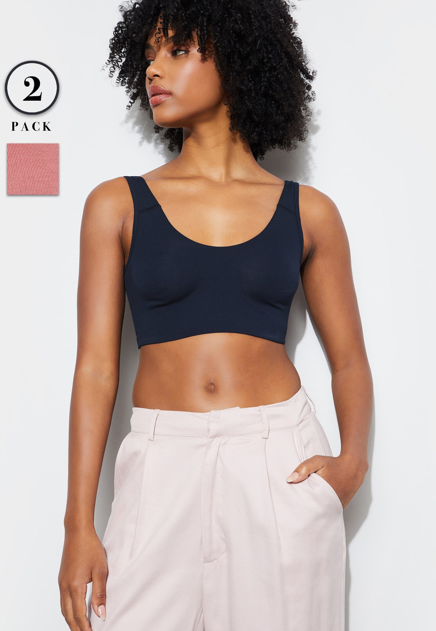 GINGER Solid Non Padded Non Wired Beginners Bra - Pack of 2-image-33