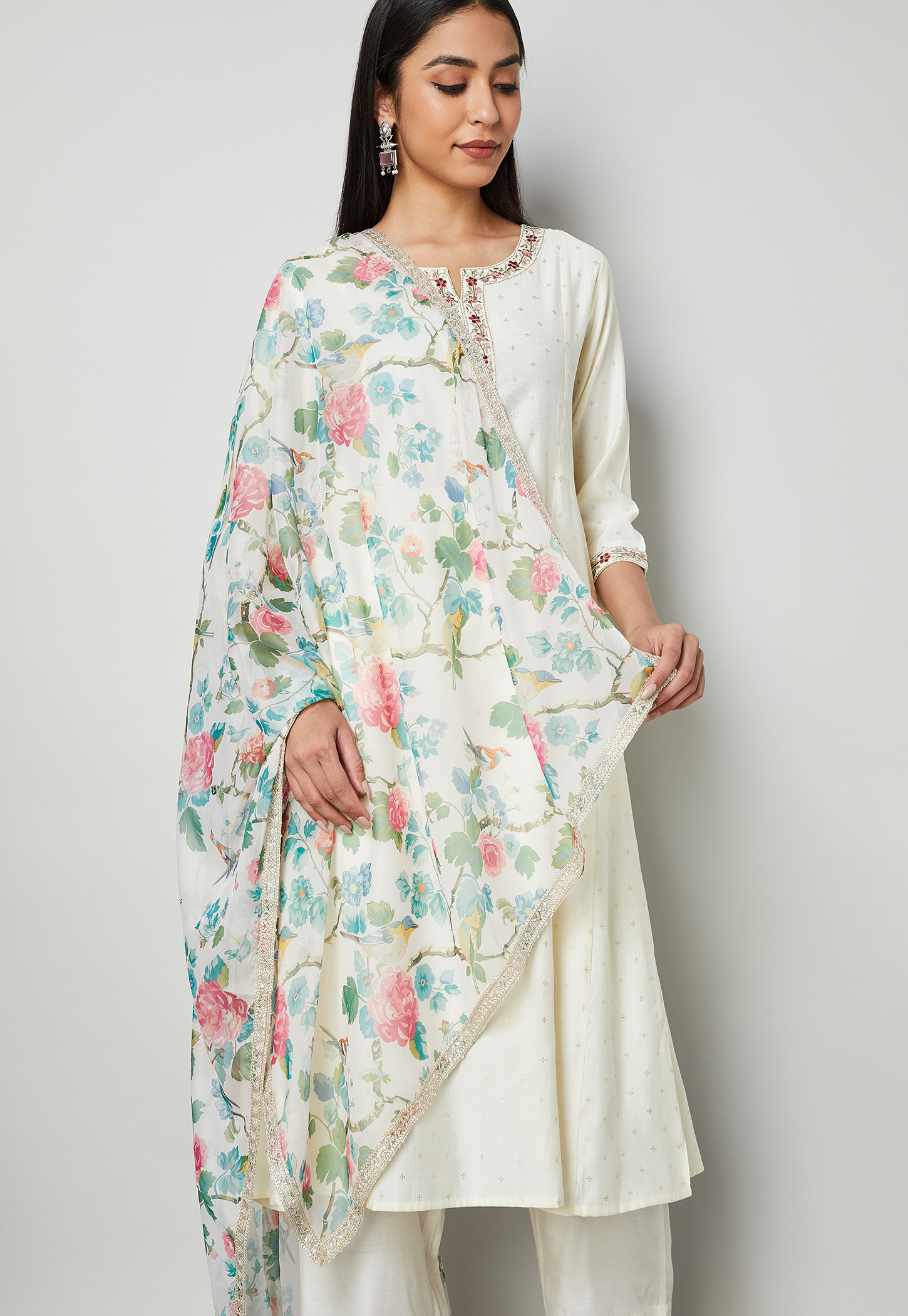MELANGE Floral Print Dupatta-picture-47