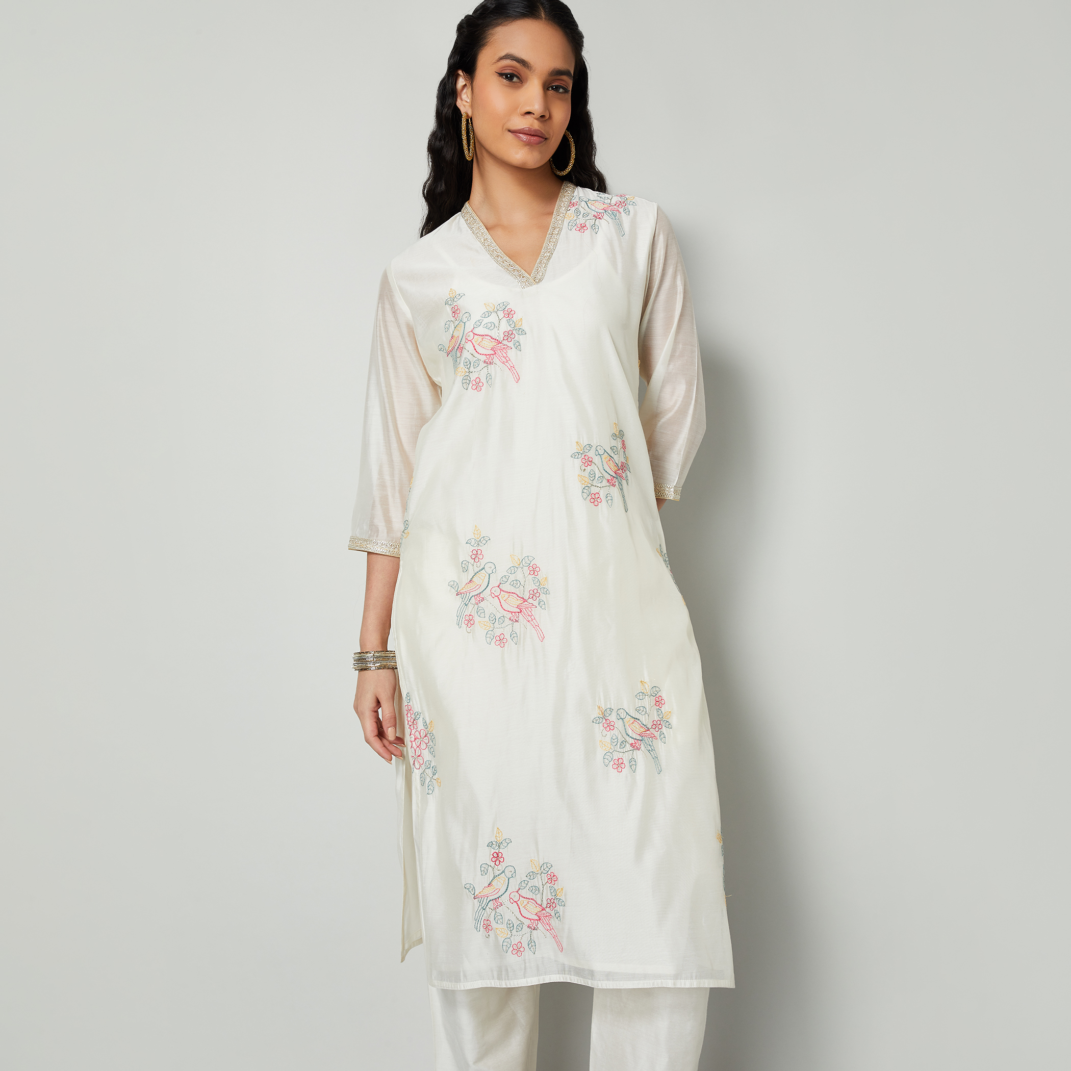 MELANGE Embroidered Straight Kurta-picture-53