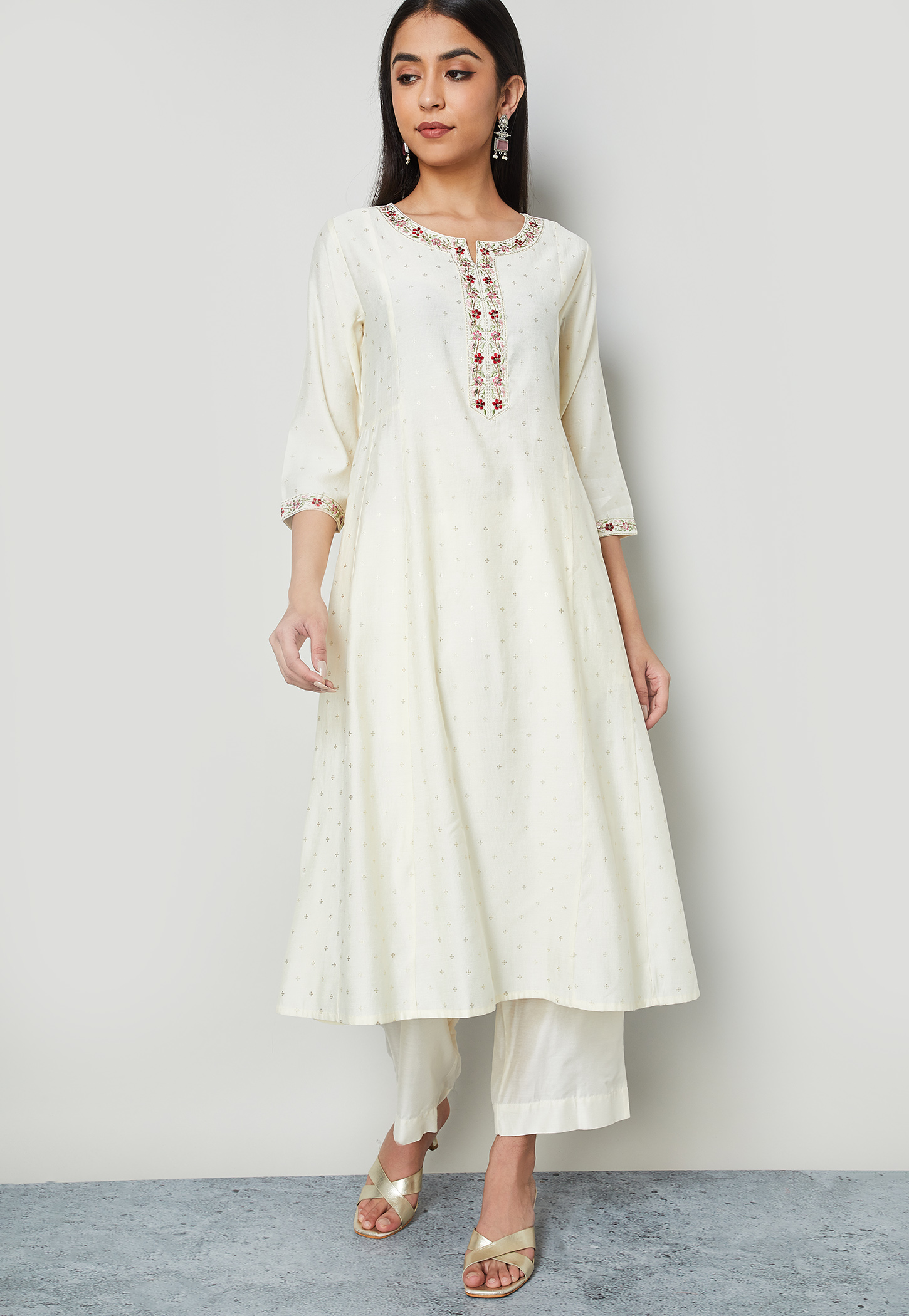 MELANGE Embroidered Kalidar Kurta-picture-31