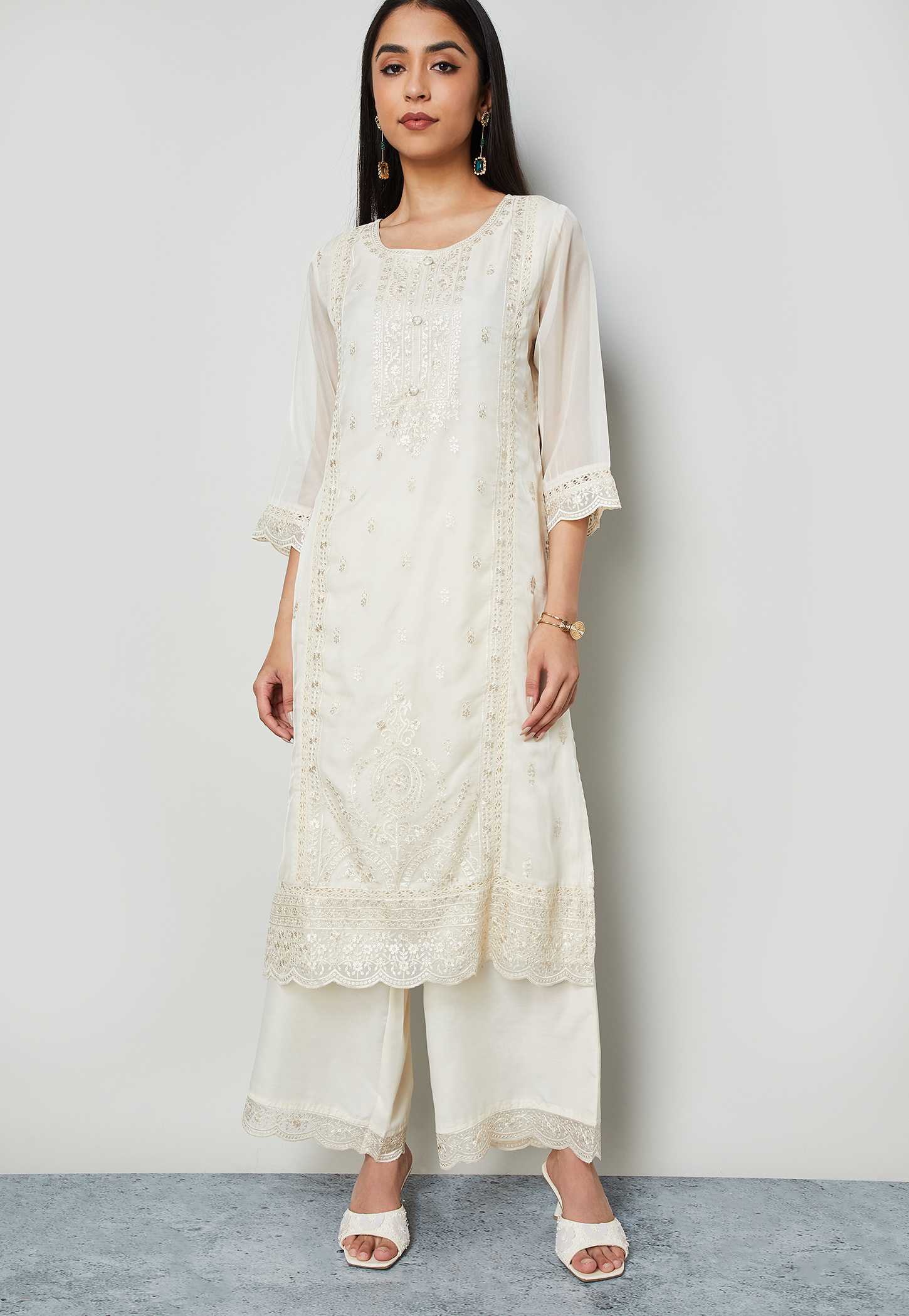 MELANGE Embroidered Straight Kurta-picture-12