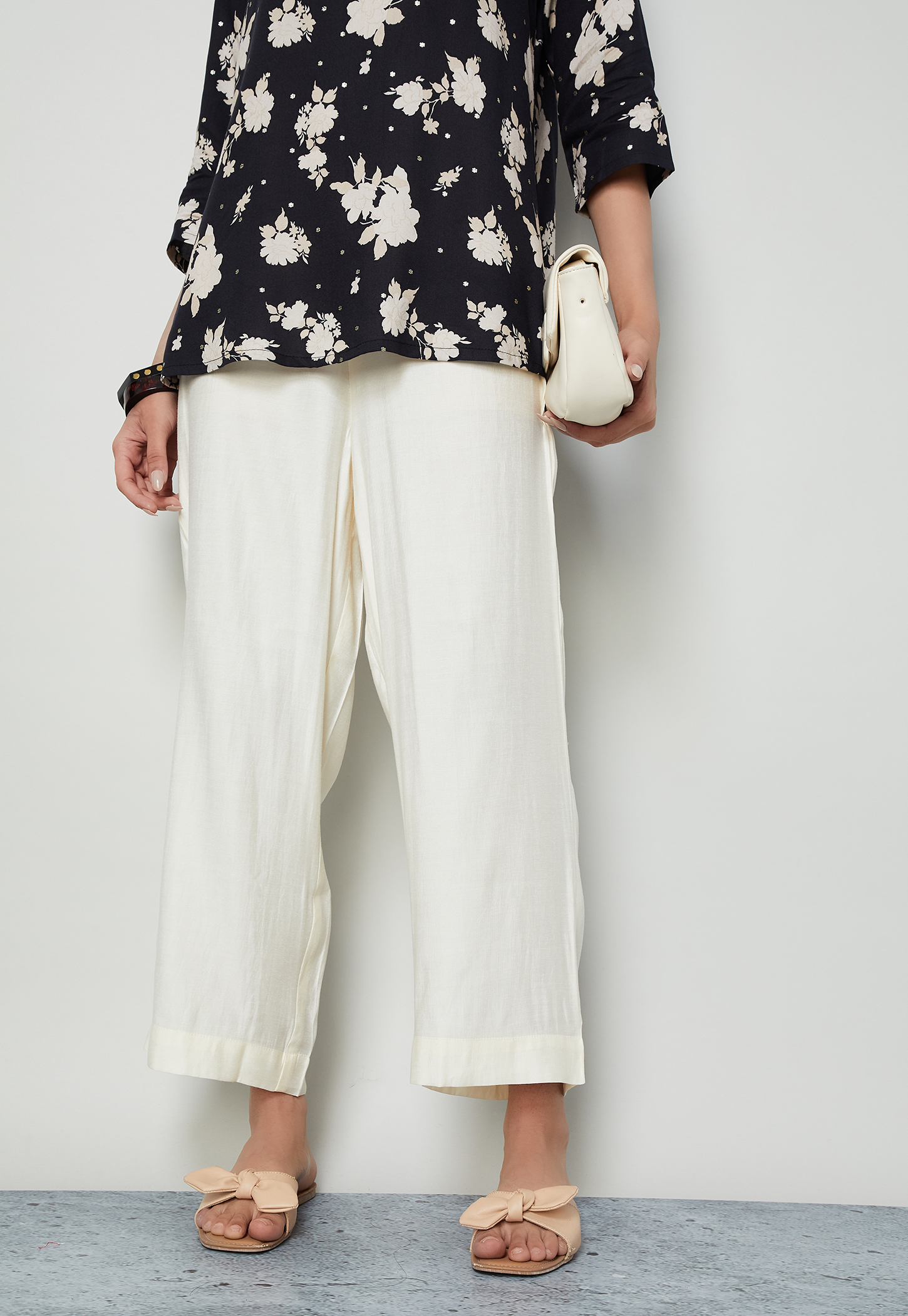 MELANGE Solid Palazzos-picture-30