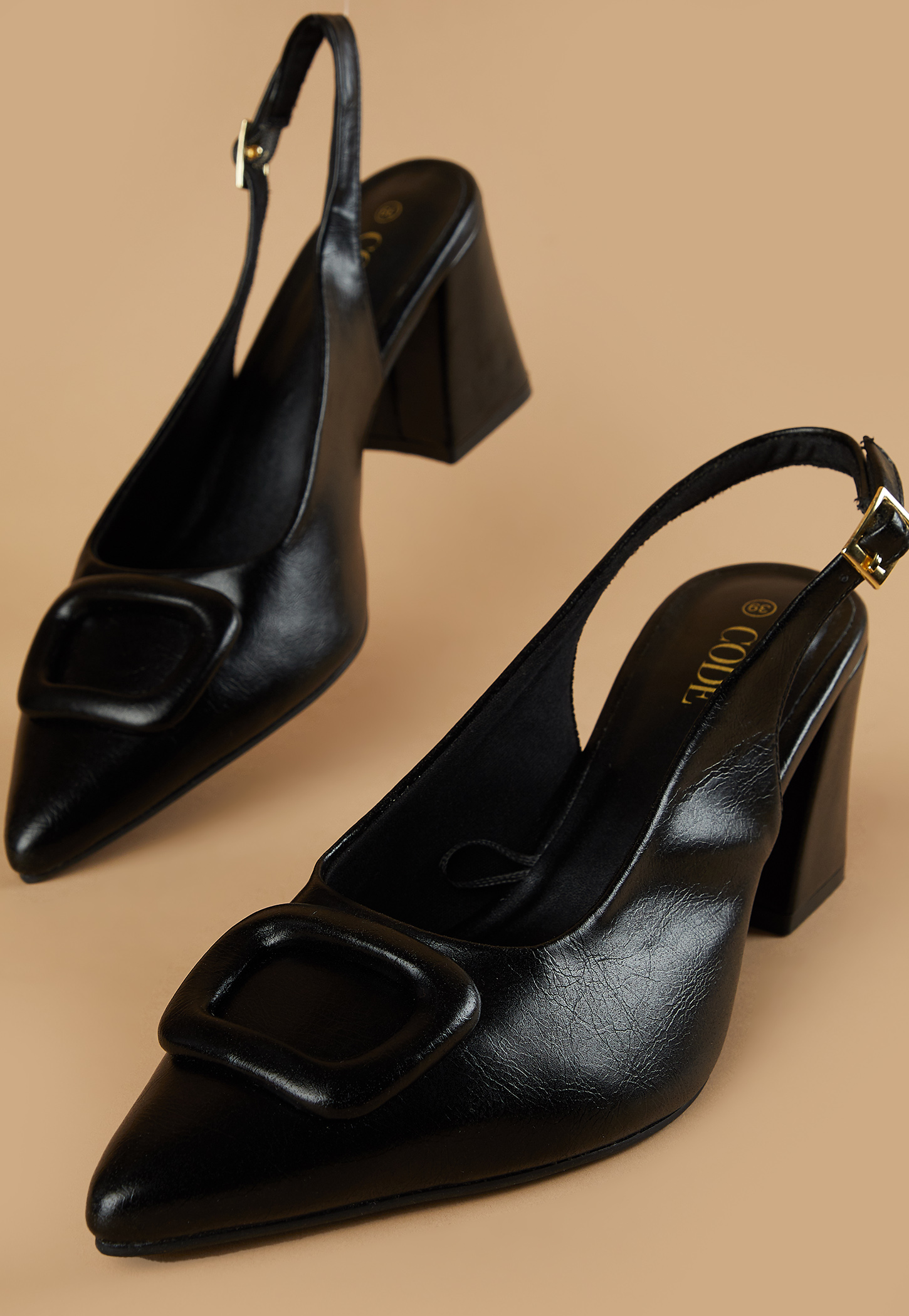 CODE Buckle Detail Block Heels-picture-33
