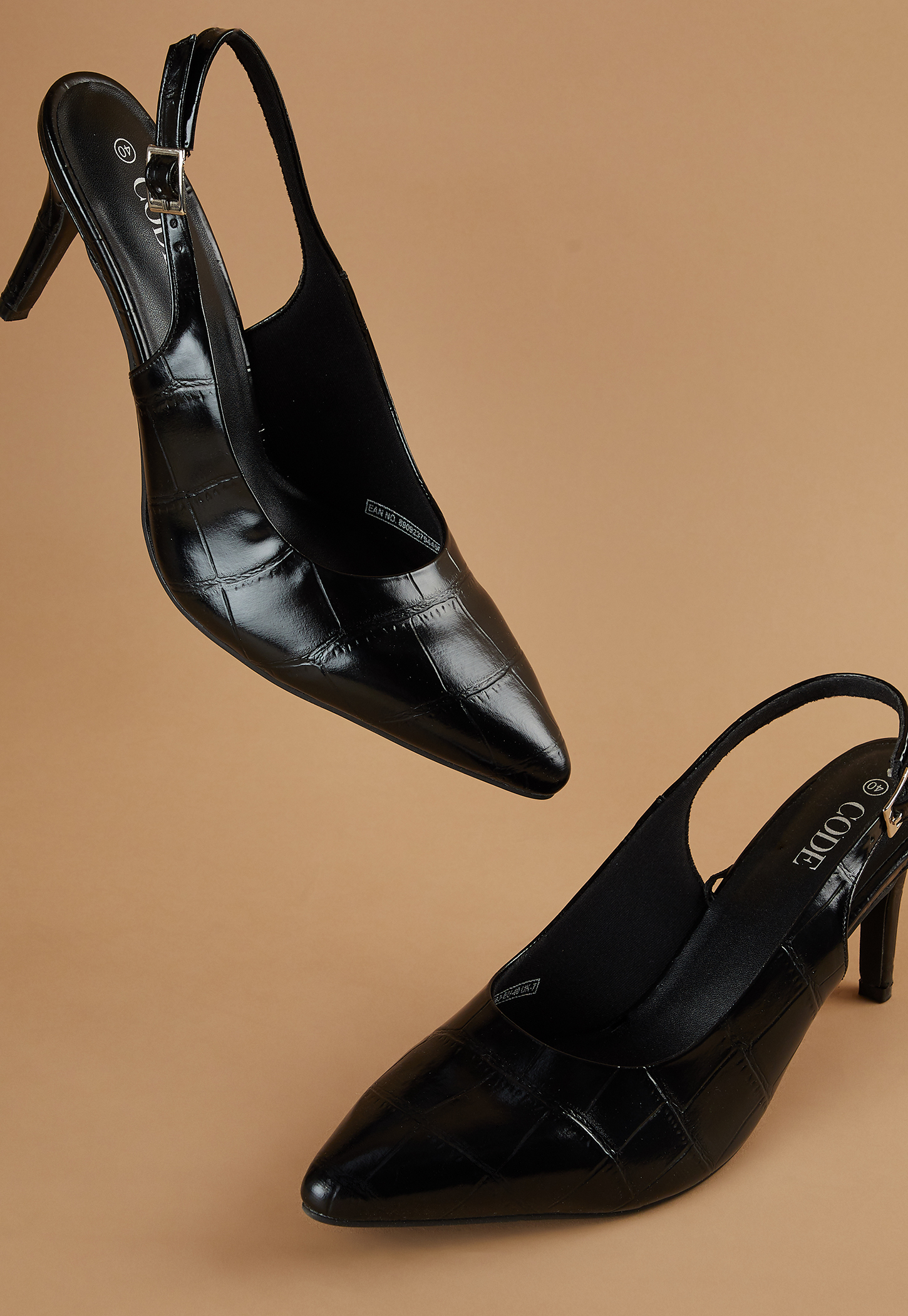CODE Embossed Stiletto Heels-picture-46