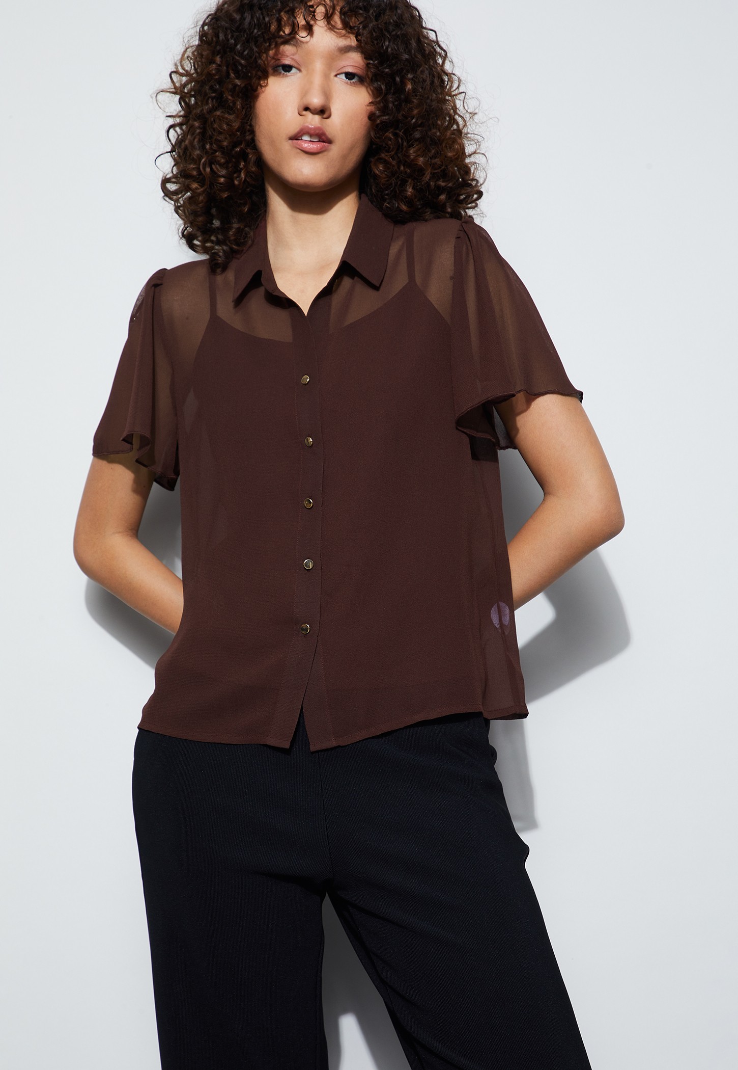 CODE Solid Shirt with Camisole-picture-13