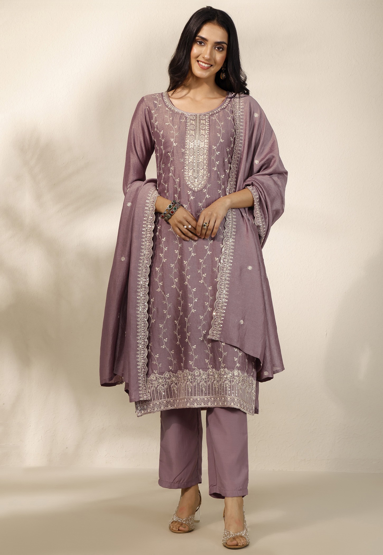 LIBAS Embroidered Straight Kurta Set-picture-36