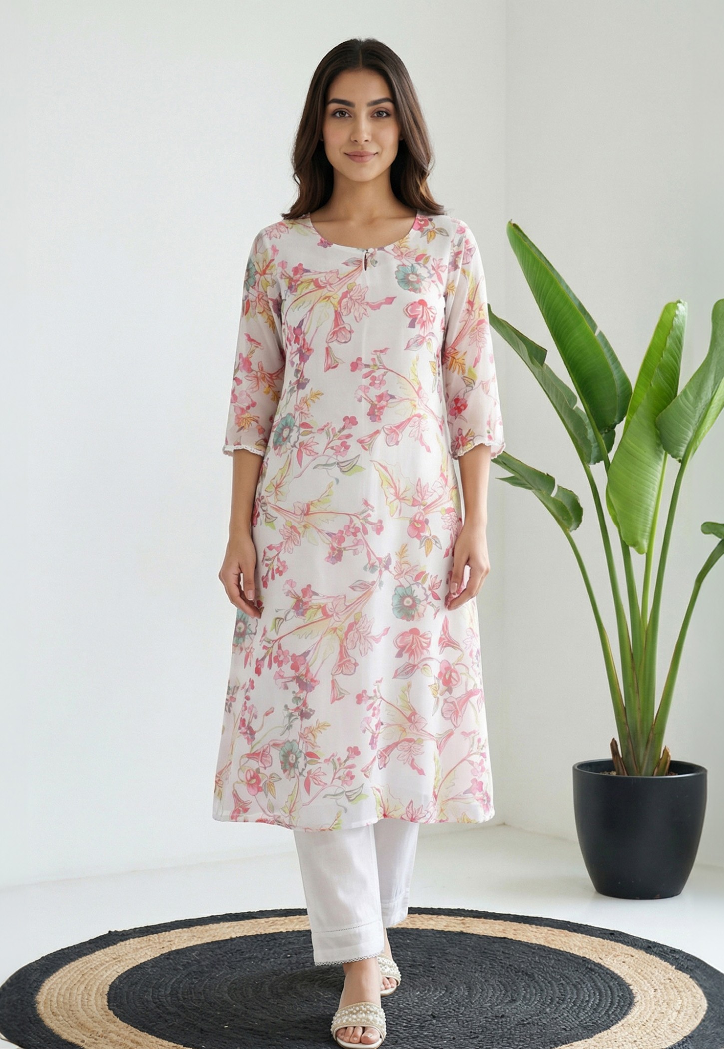 AURELIA Floral Print Straight Kurta-picture-32