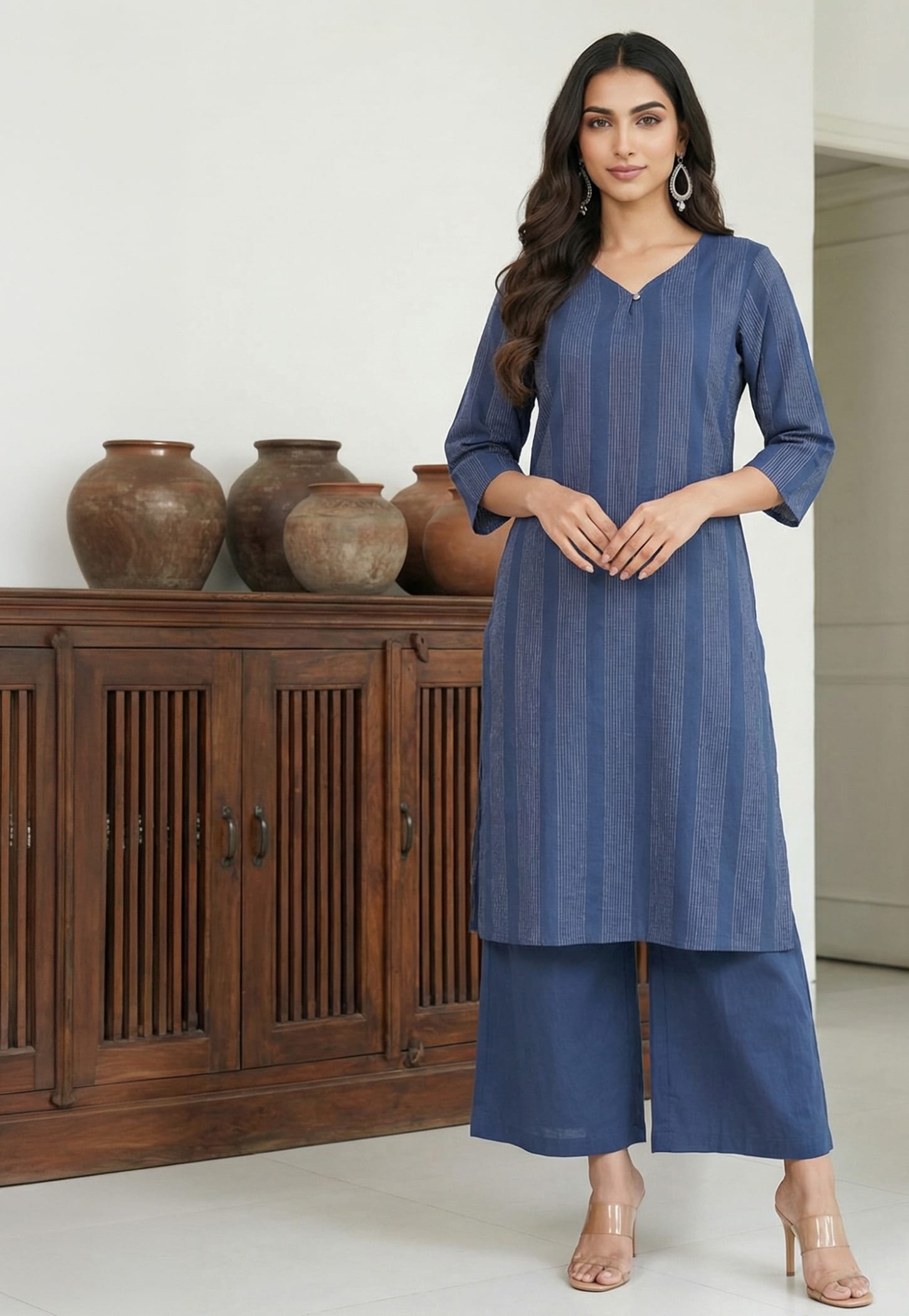 AURELIA Striped Straight Kurta-picture-34