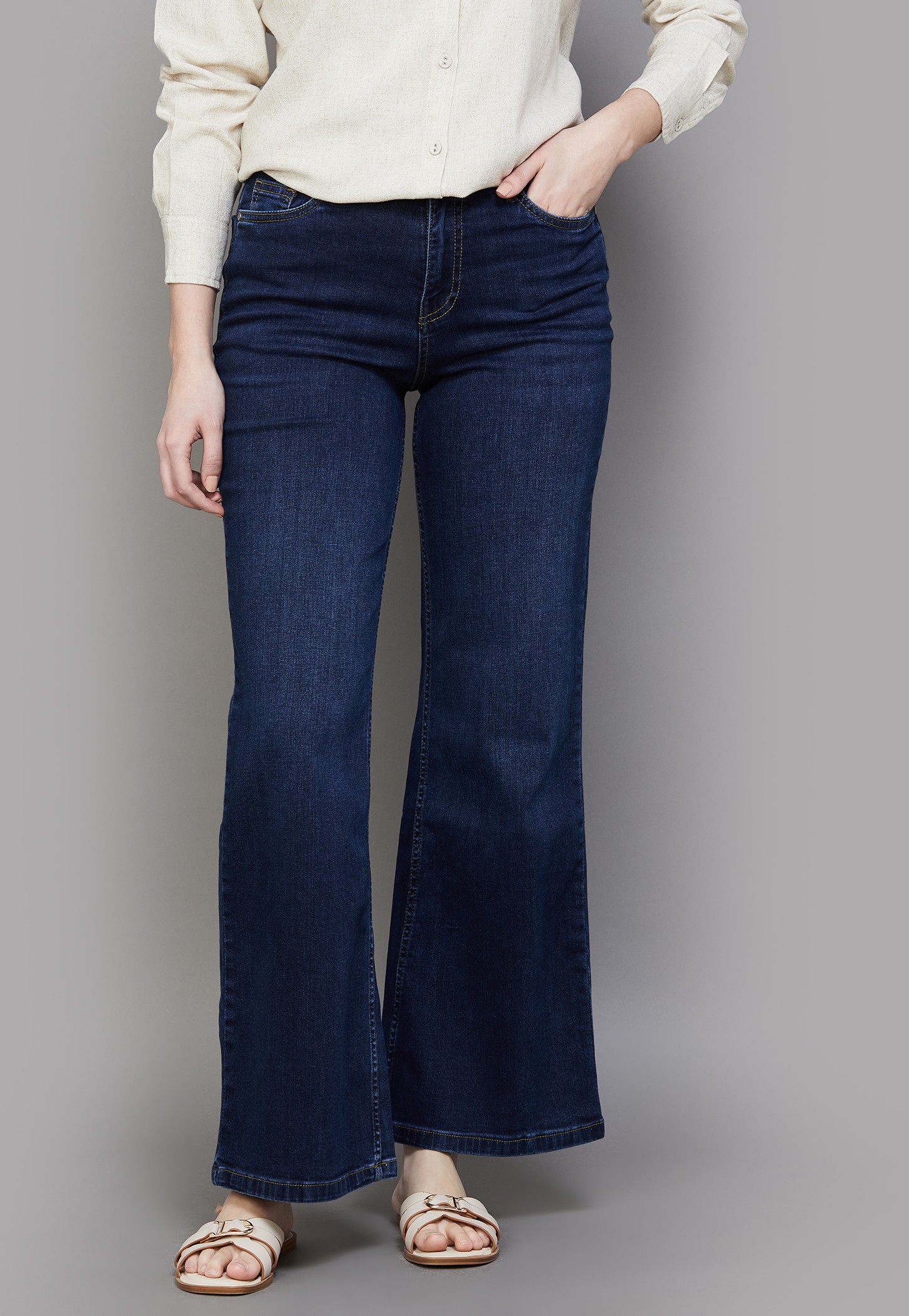 KRAUS Solid Wide Leg Jeans-picture-23