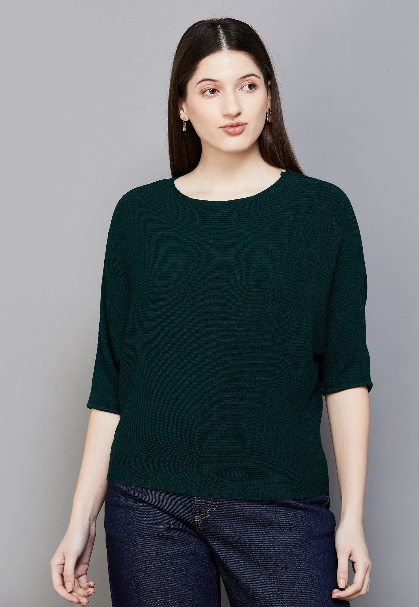 KRAUS Solid Batwing 3/4th Sleeve Top-picture-29