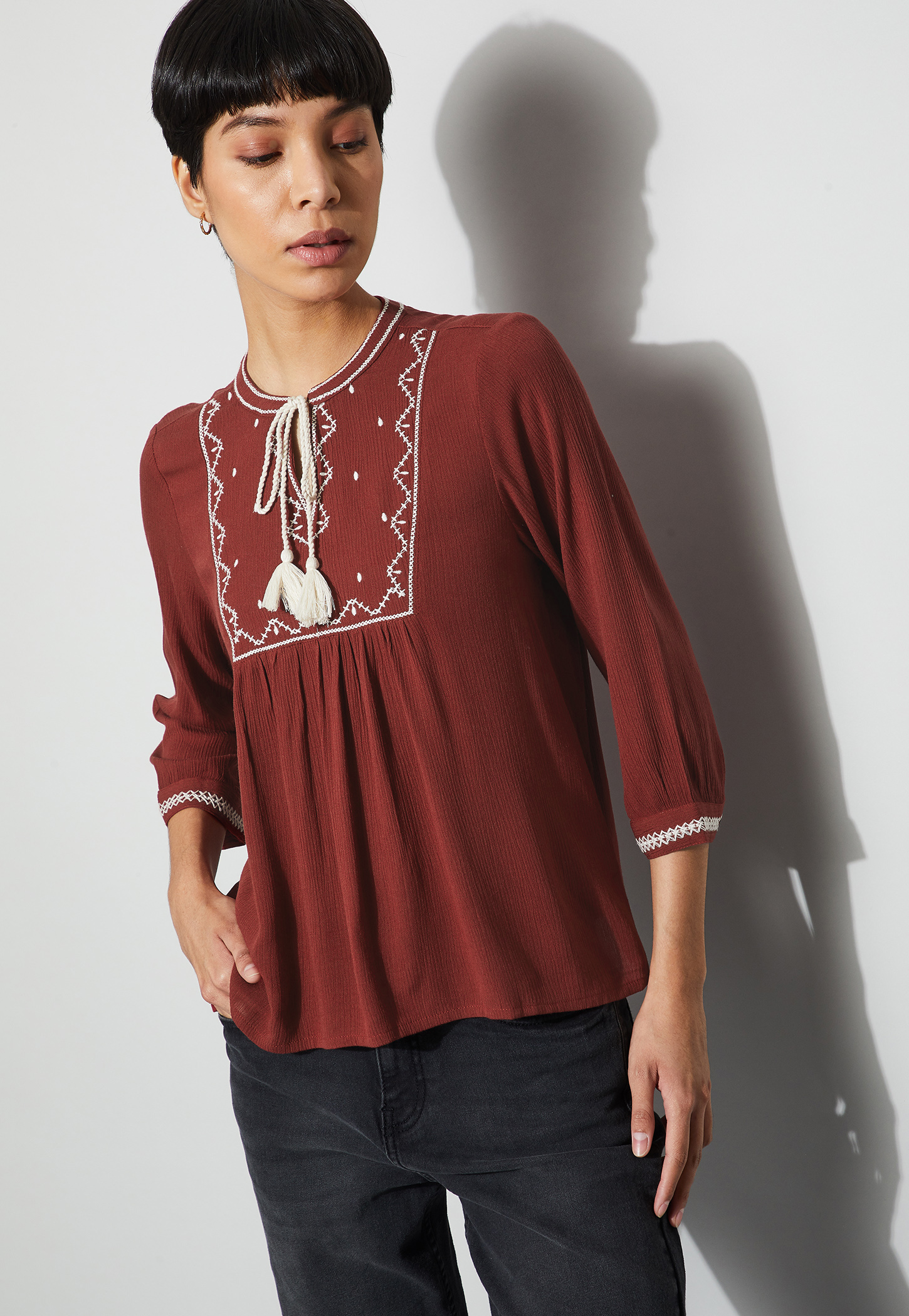 FAME FOREVER Embroidered Top-picture-42