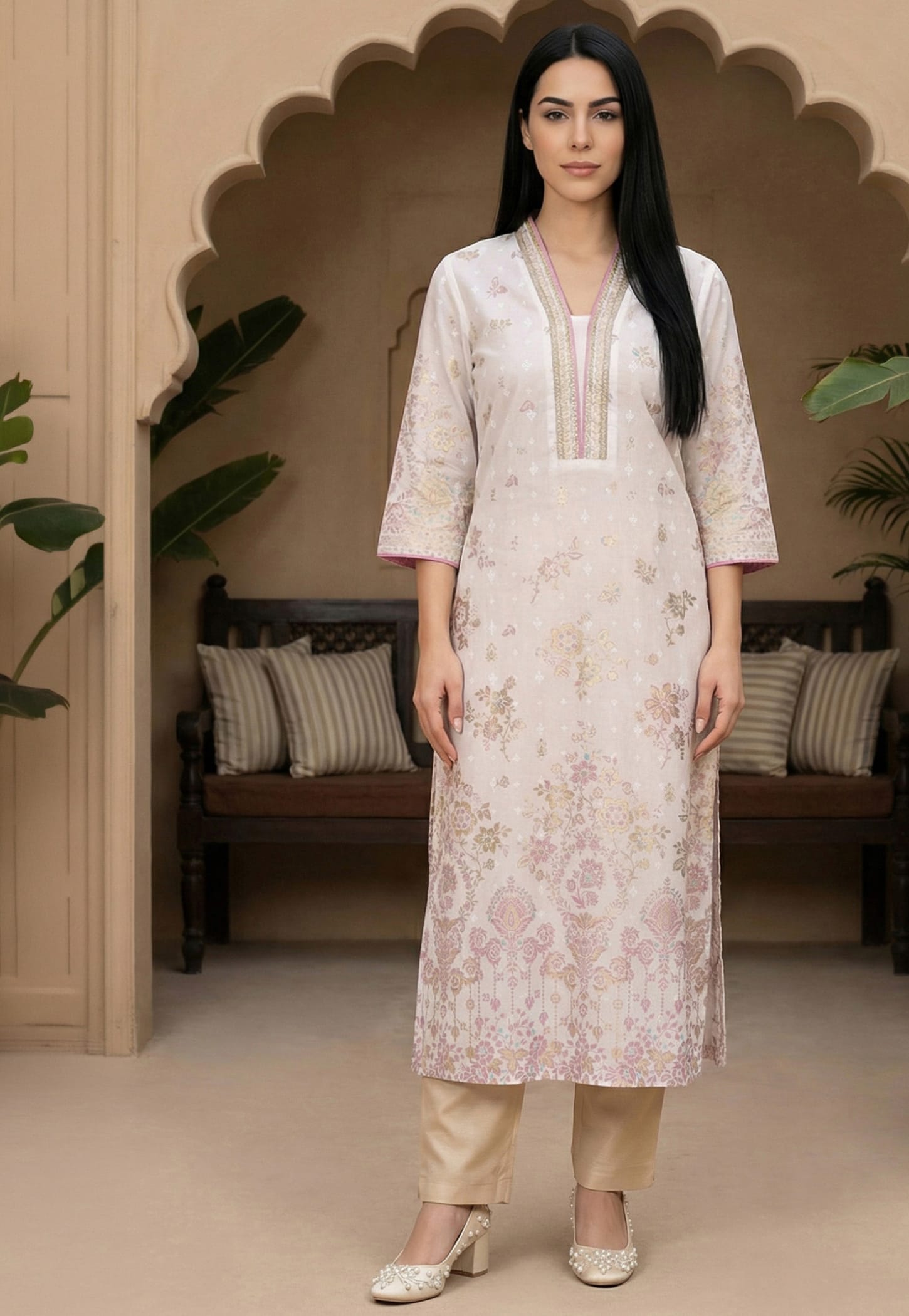 AURELIA Ethnic Motif Print Straight Kurta-picture-24