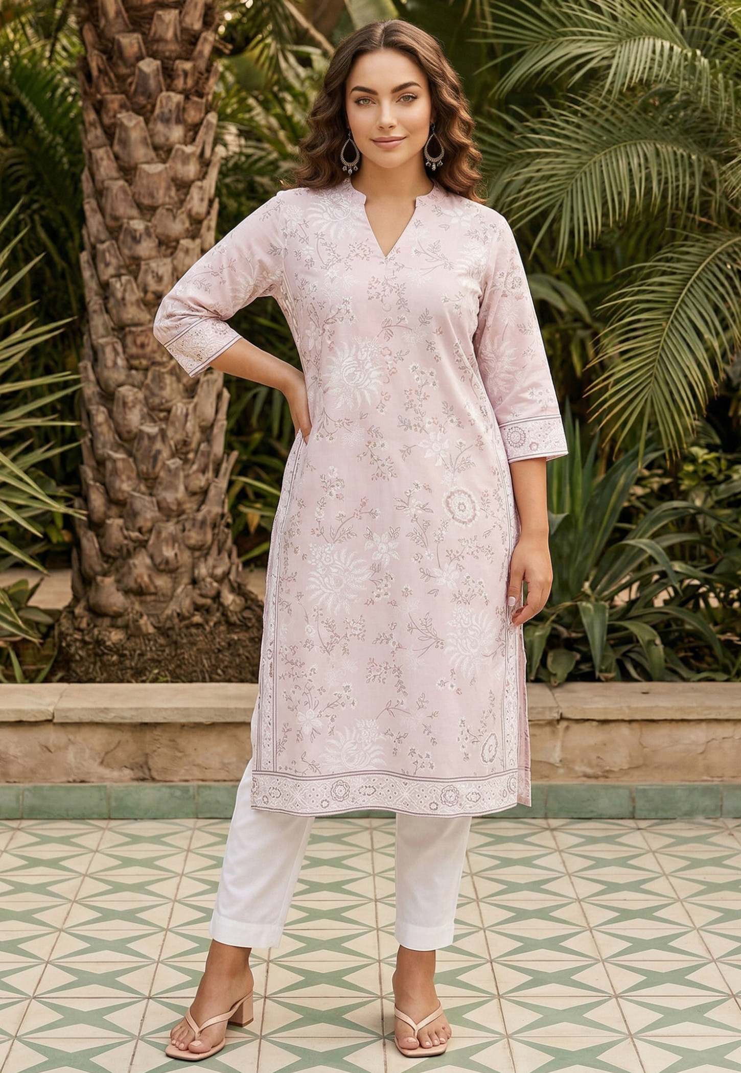 AURELIA Floral Print Straight Kurta-picture-42