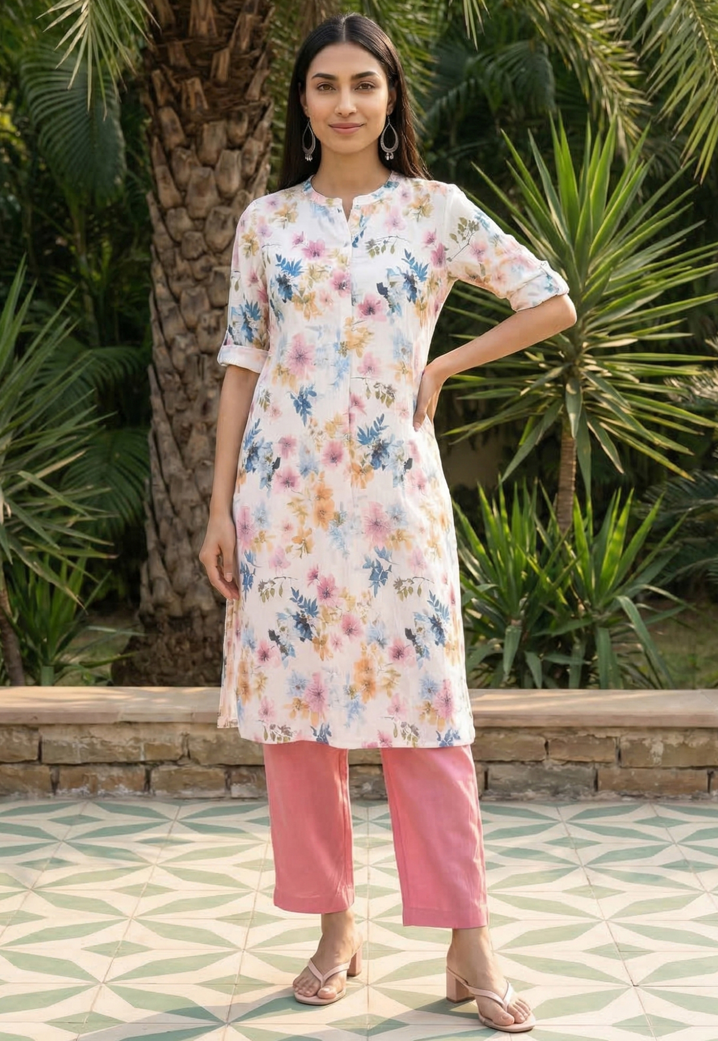 AURELIA Floral Print Straight Kurta Set-picture-39