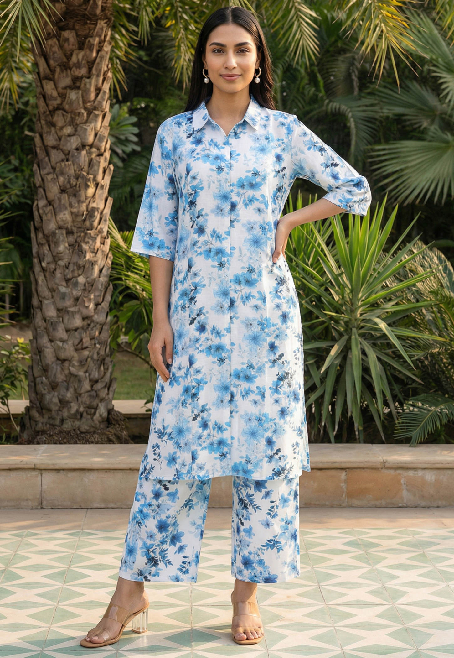 AURELIA Floral Print Straight Kurta Set-picture-55