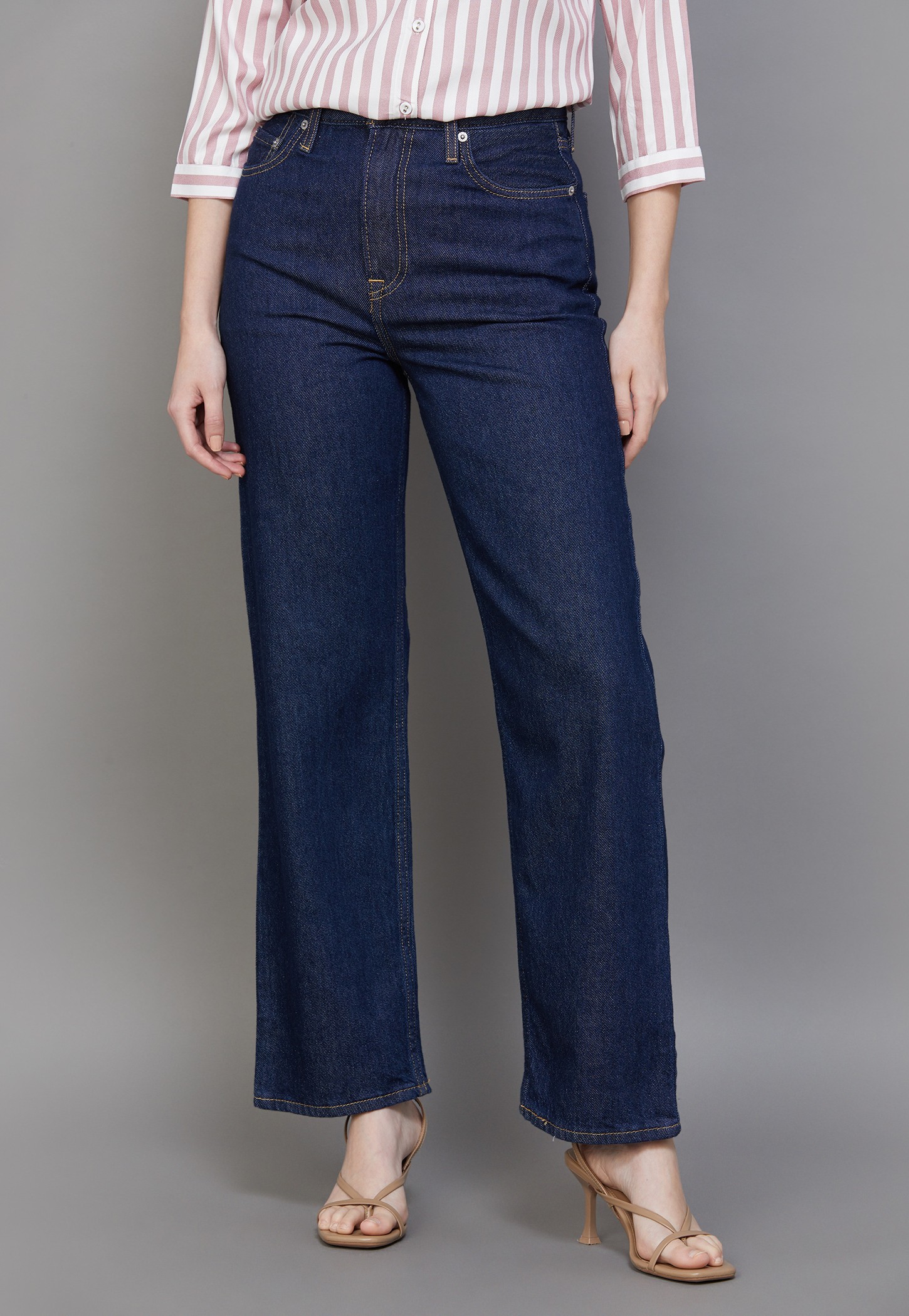 LEVI'S Washed Ribcage Straight Fit Jeans