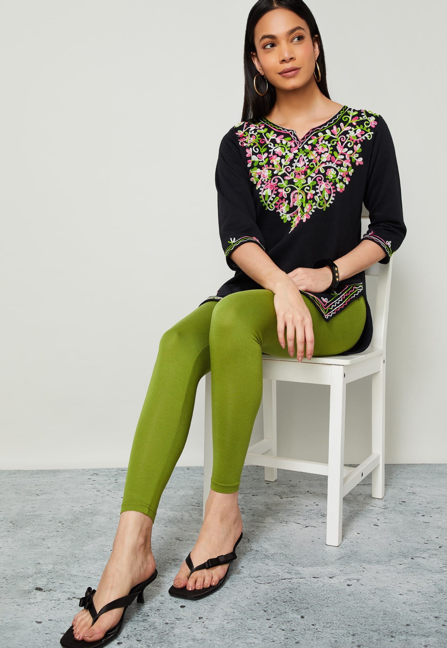 MELANGE Solid Leggings-picture-38
