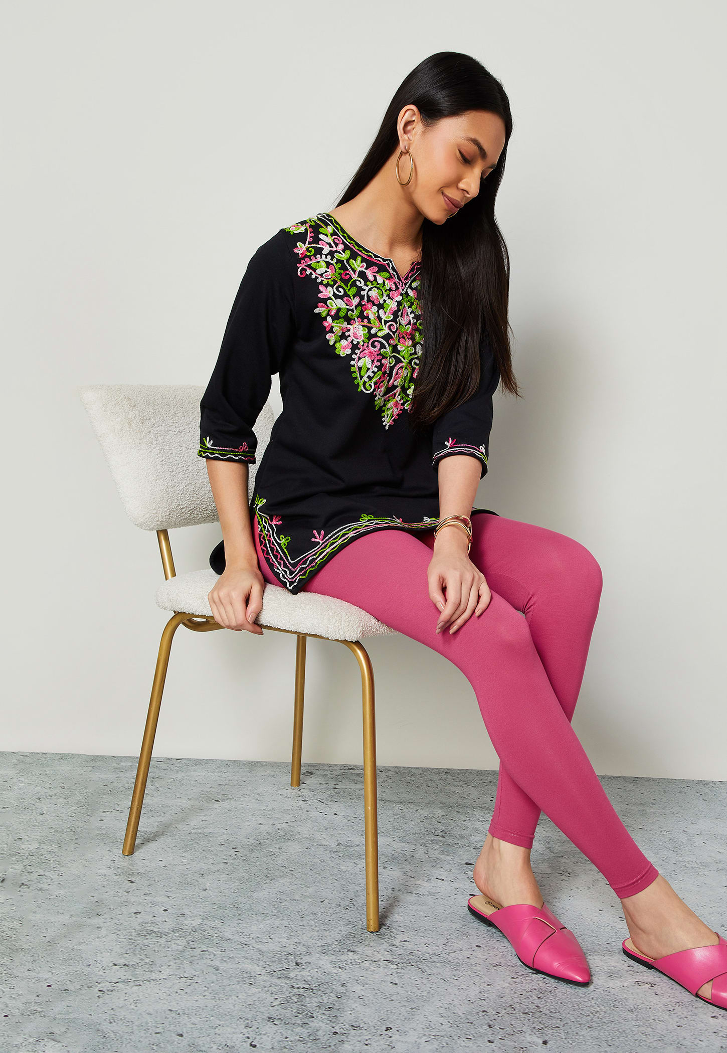 MELANGE Solid Leggings-picture-22