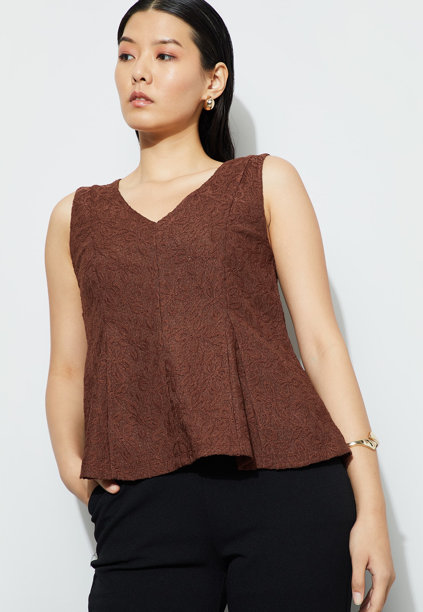 CODE Floral Woven Top-picture-36