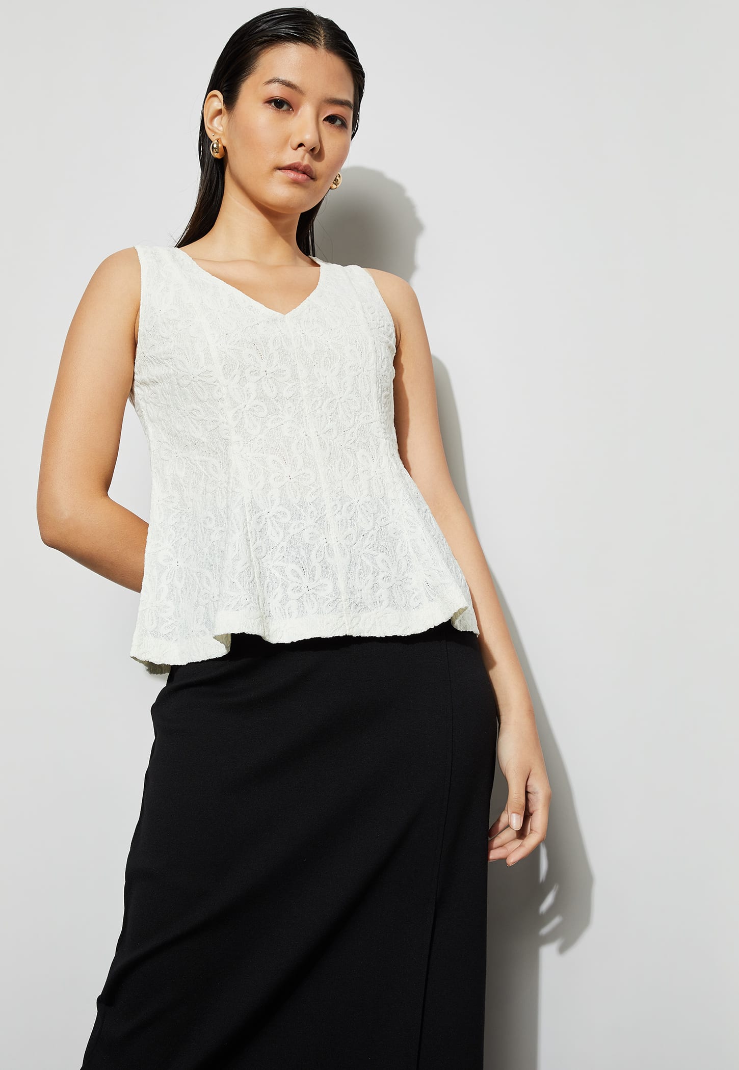 CODE Floral Woven Top-picture-12