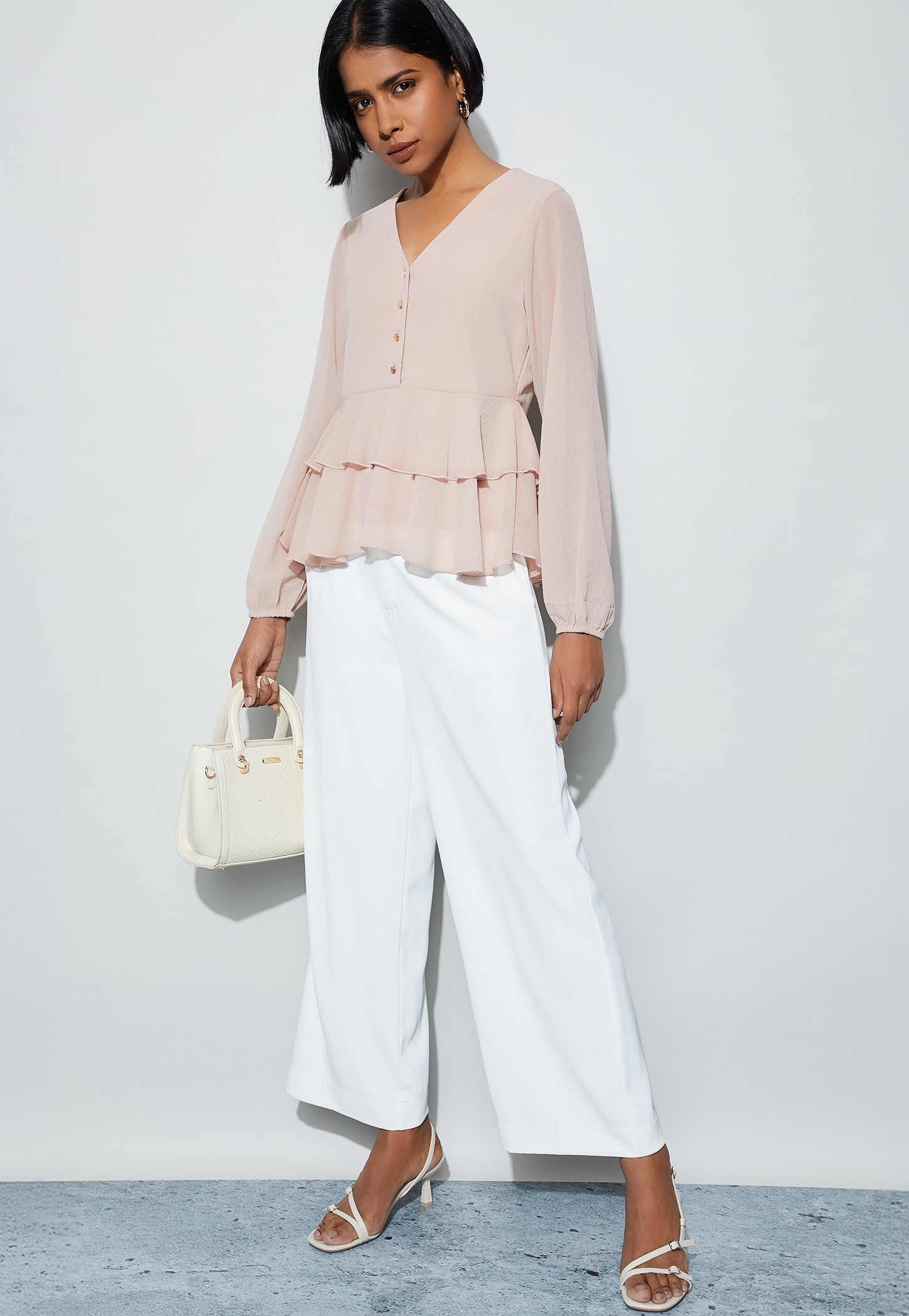 CODE Textured Peplum Top-picture-16