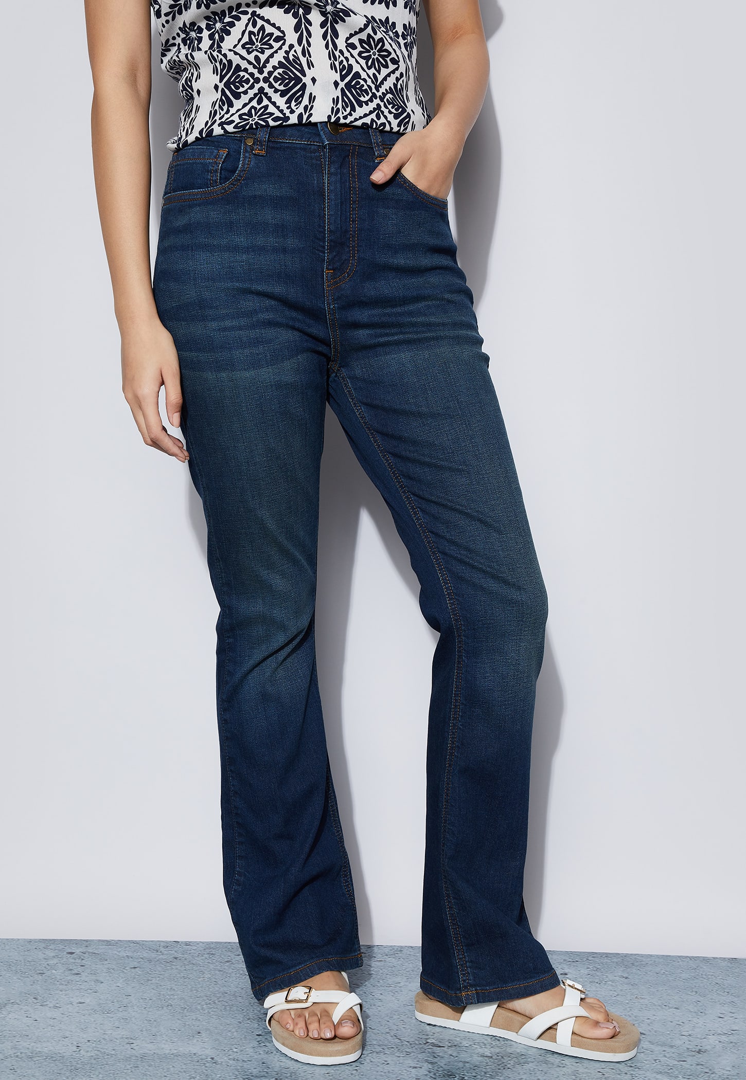 FAME FOREVER Darkwashed Bootcut Fit Jeans-picture-27