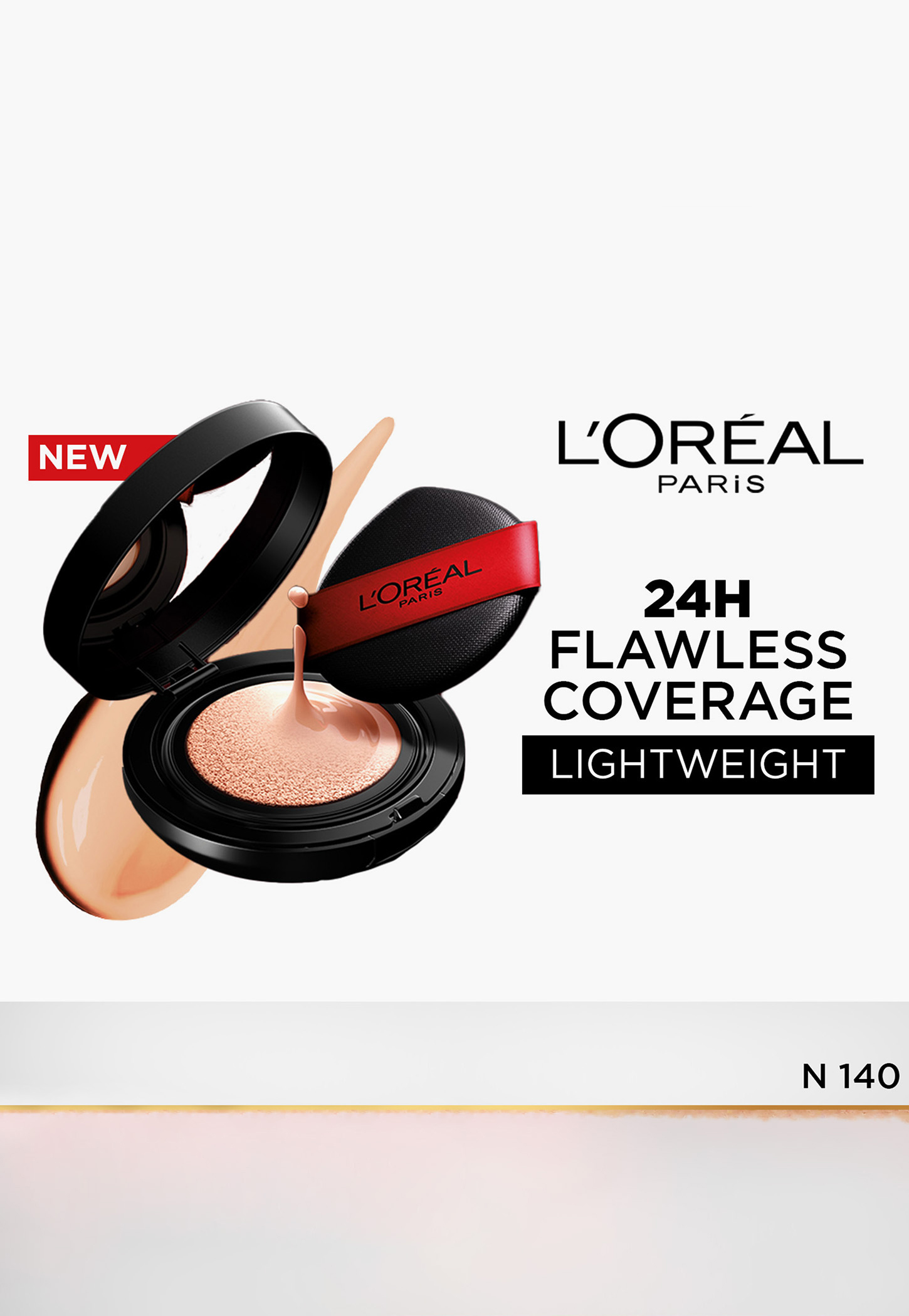 L'Oreal Infallible Cushion Foundation 24Hr Full Coverage Glass-skin finish-N140-11g-picture-25