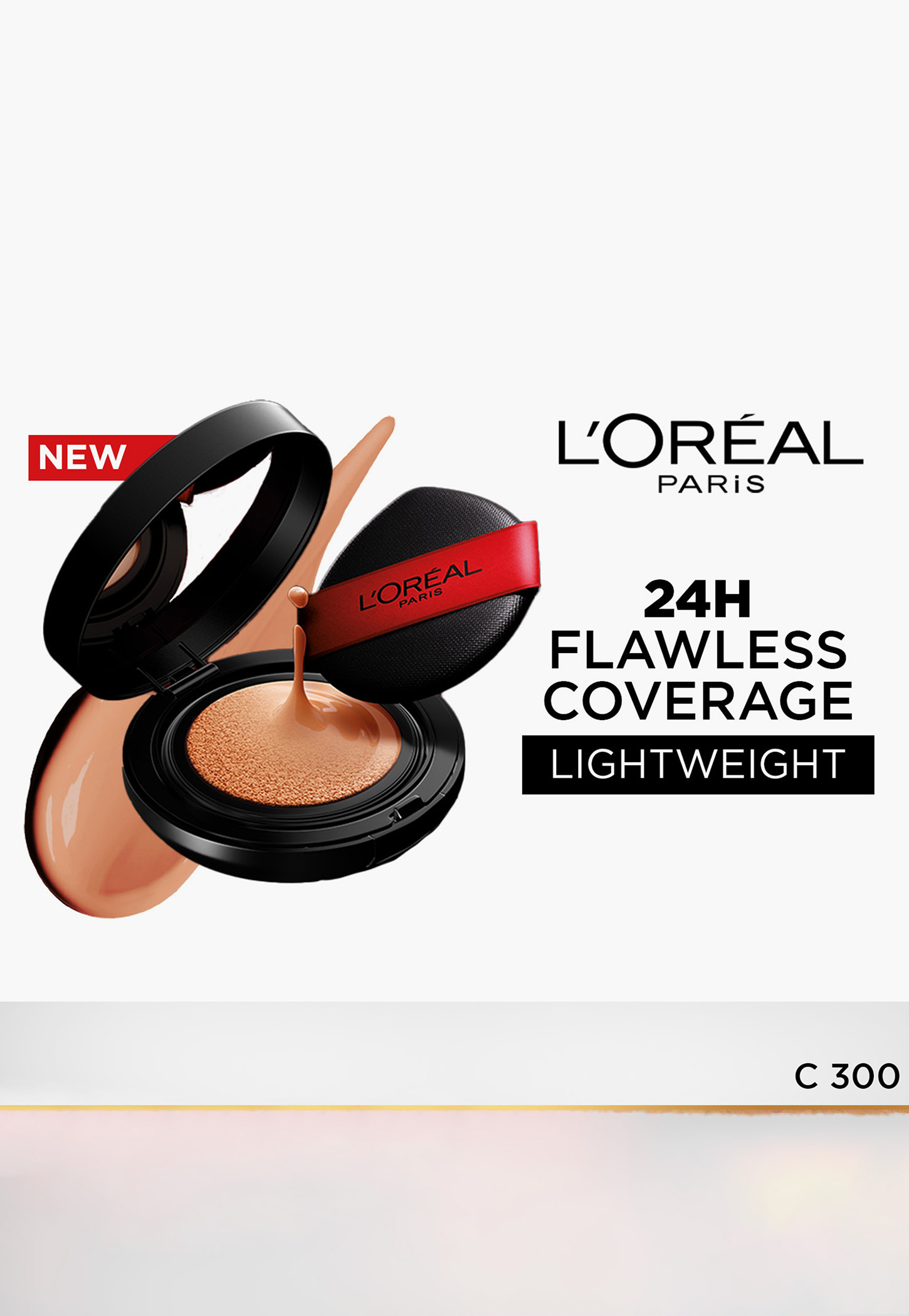 L'Oreal Infallible Cushion Foundation 24Hr Full Coverage Glass-skin finish-C300-11g-picture-25