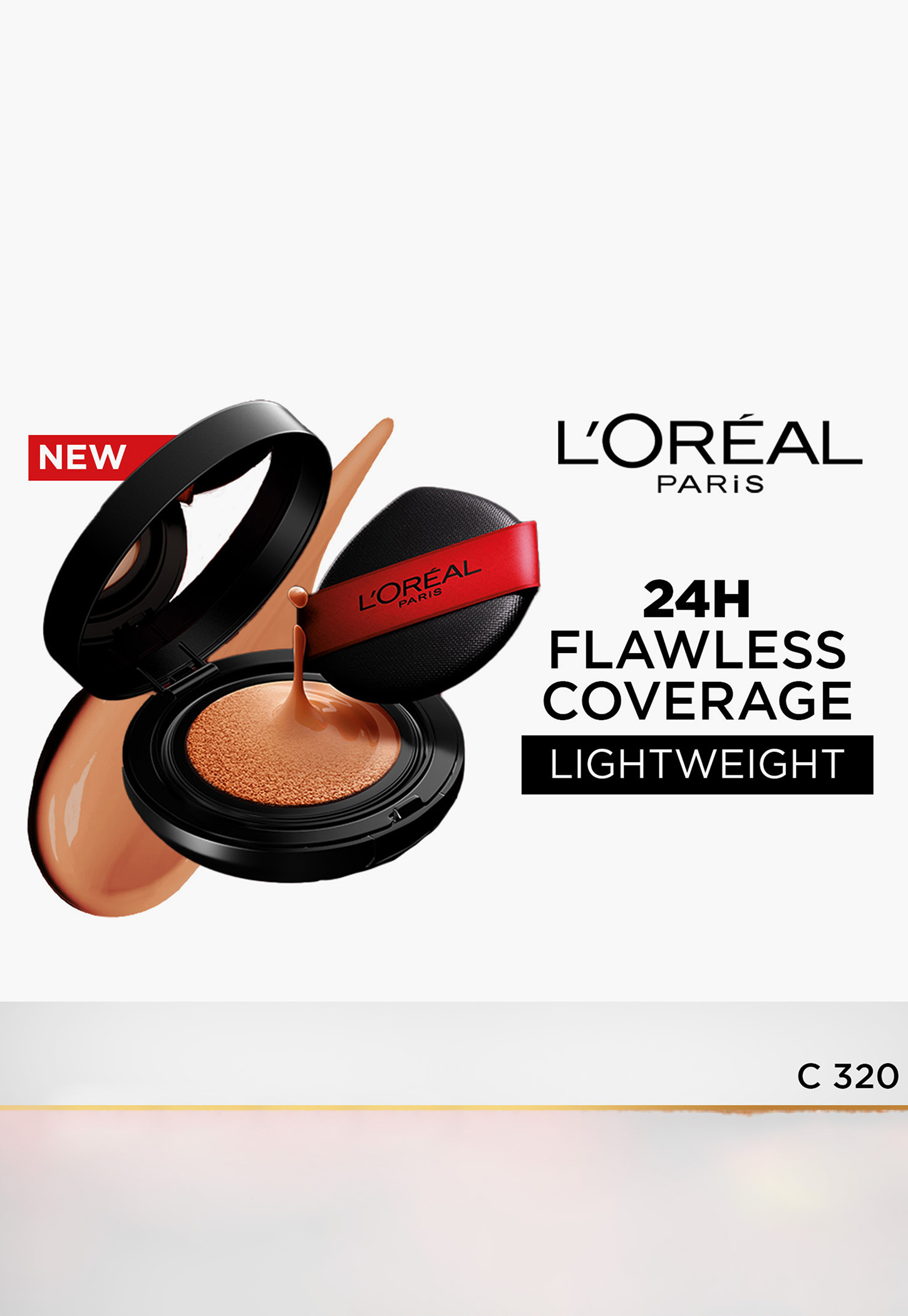 L'Oreal Infallible Cushion Foundation 24Hr Full Coverage Glass-skin finish-C320-11g-image-49