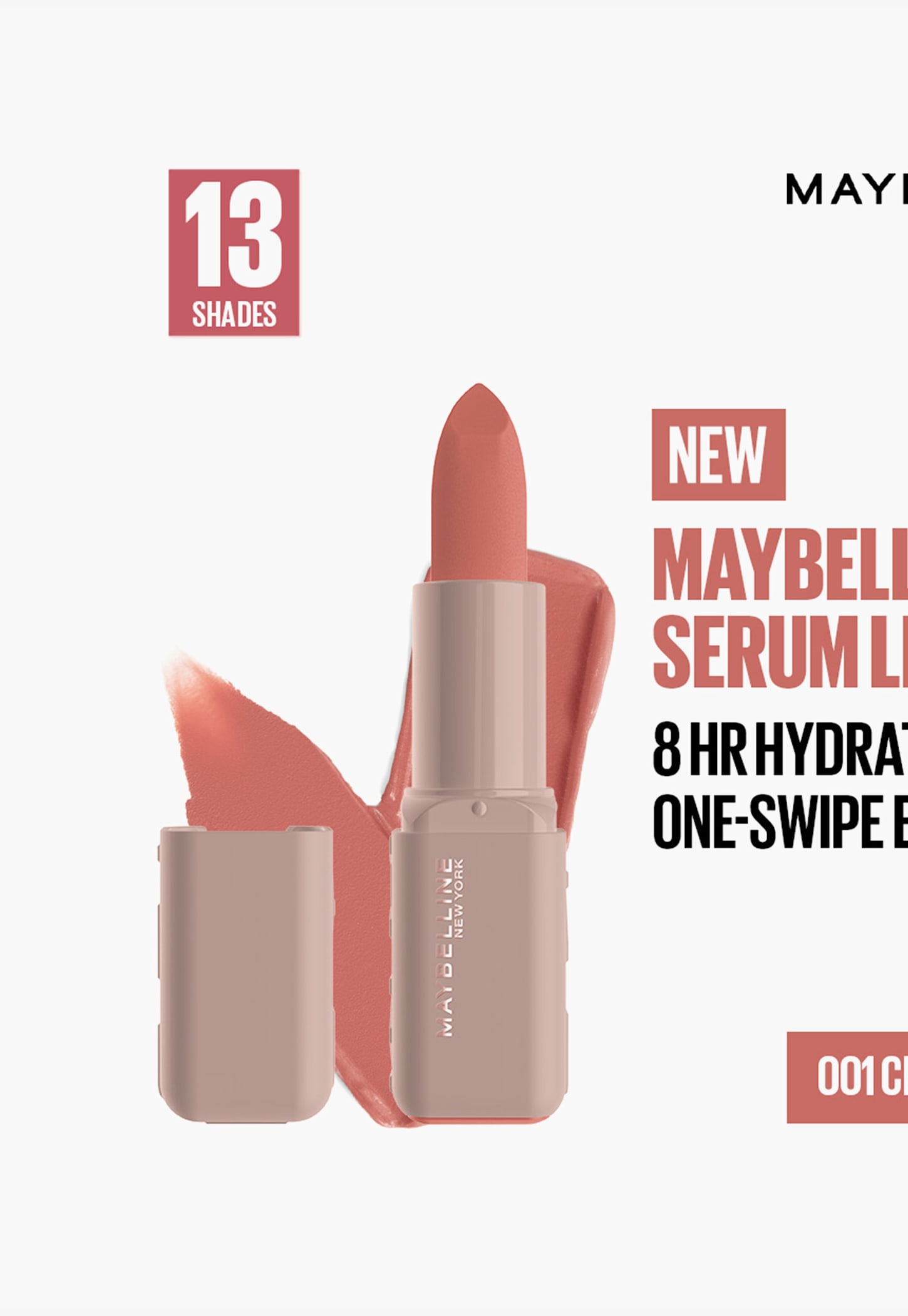 Maybelline Serum Matte Lipstick 8Hr Hydration - 001 Crop Top 4.2g-picture-22