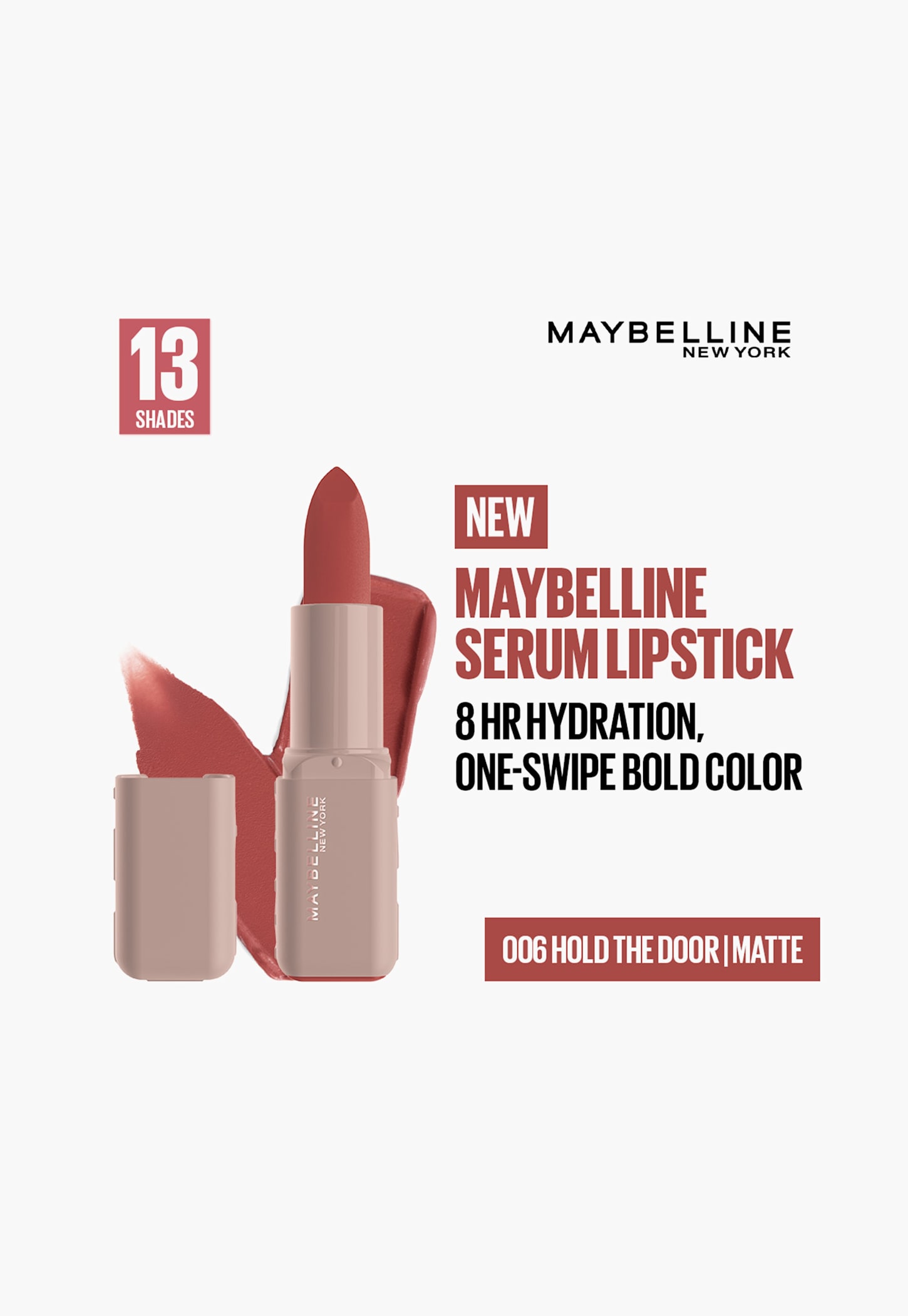 Maybelline Serum Matte Lipstick 8Hr Hydration - 006 Hold the Door 4.2g-image-10